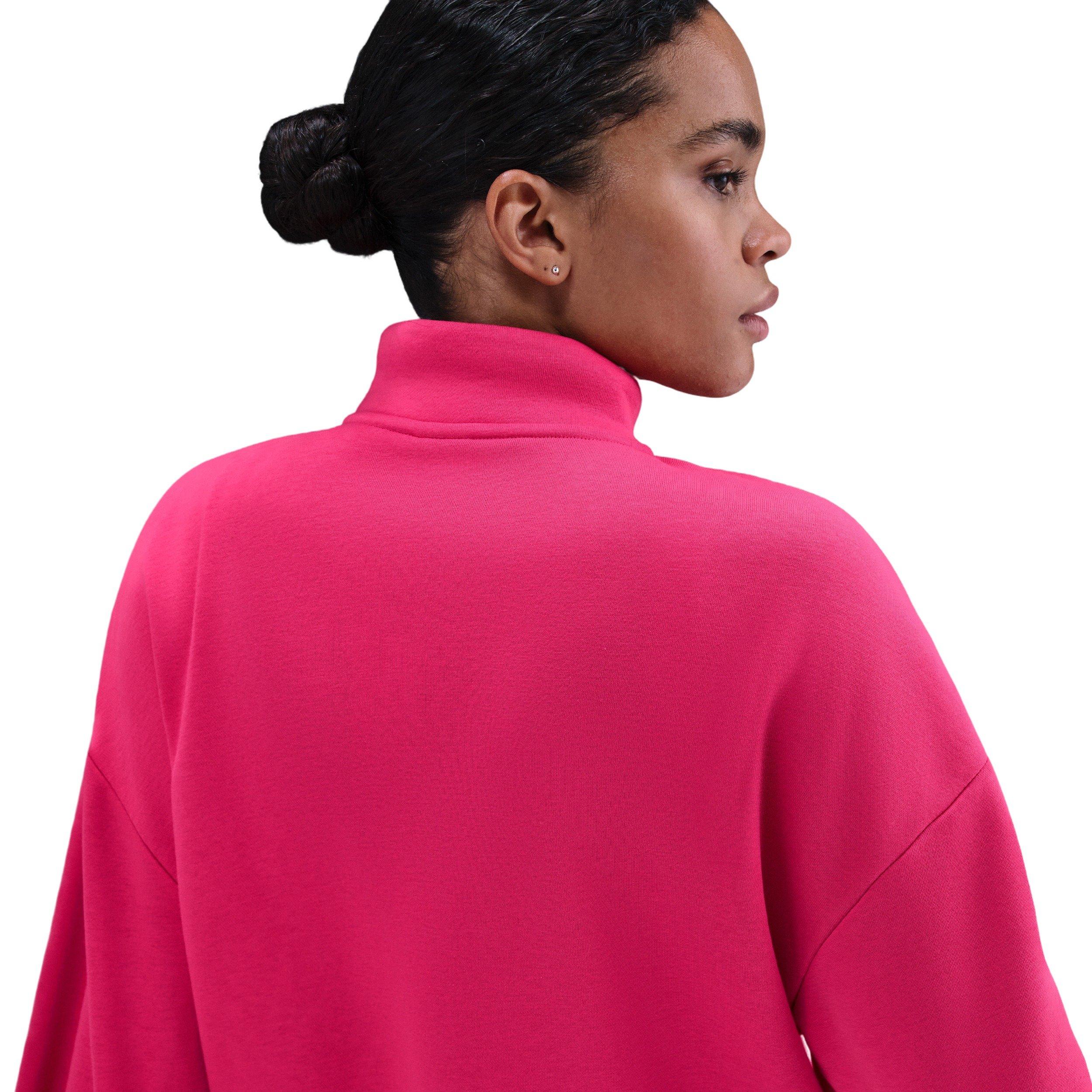 Nike Women's Sportswear Club Fleece Loose Track Jacket - Pink - PINK Thumbnail View 2