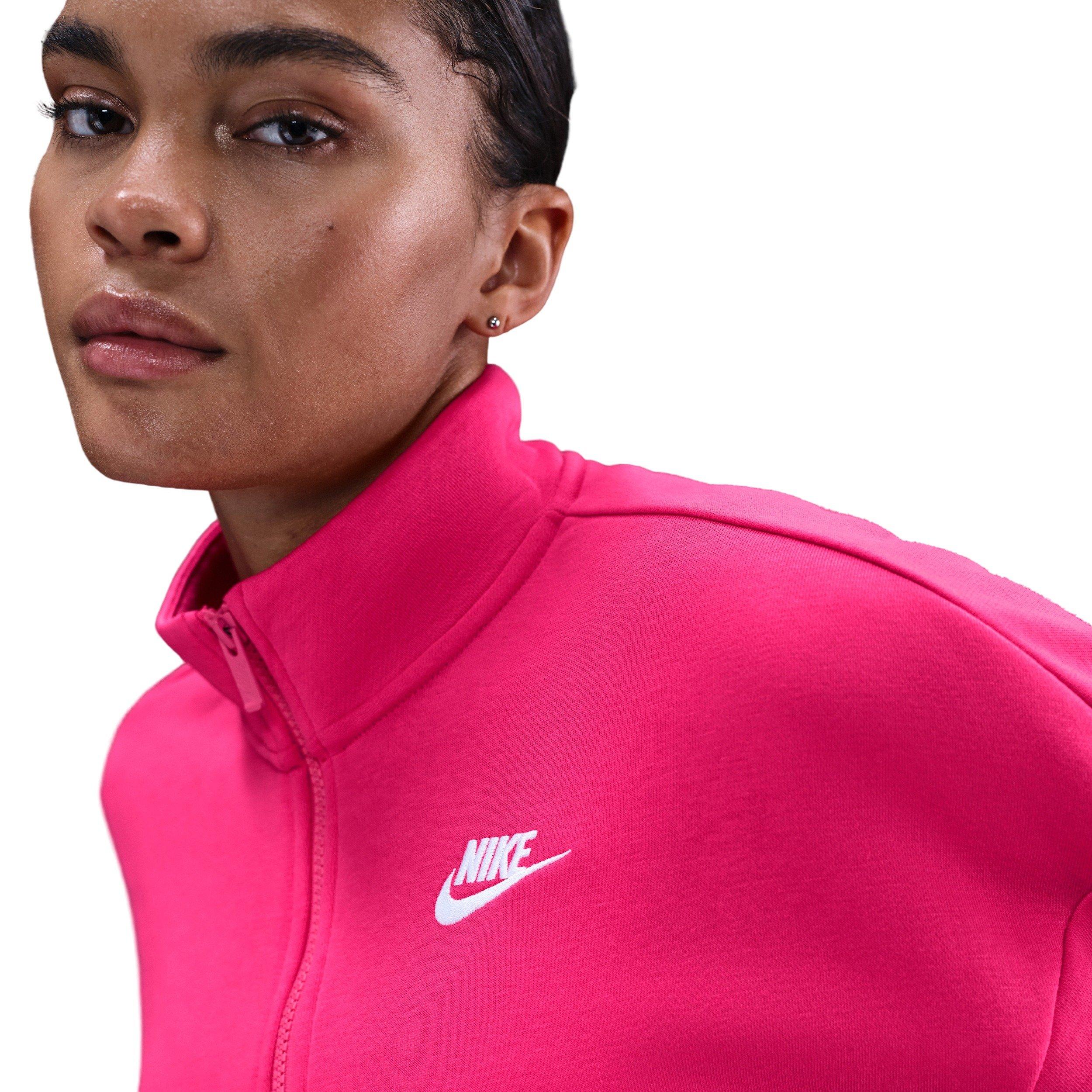 Nike Women's Sportswear Club Fleece Loose Track Jacket - Pink - PINK Thumbnail View 3