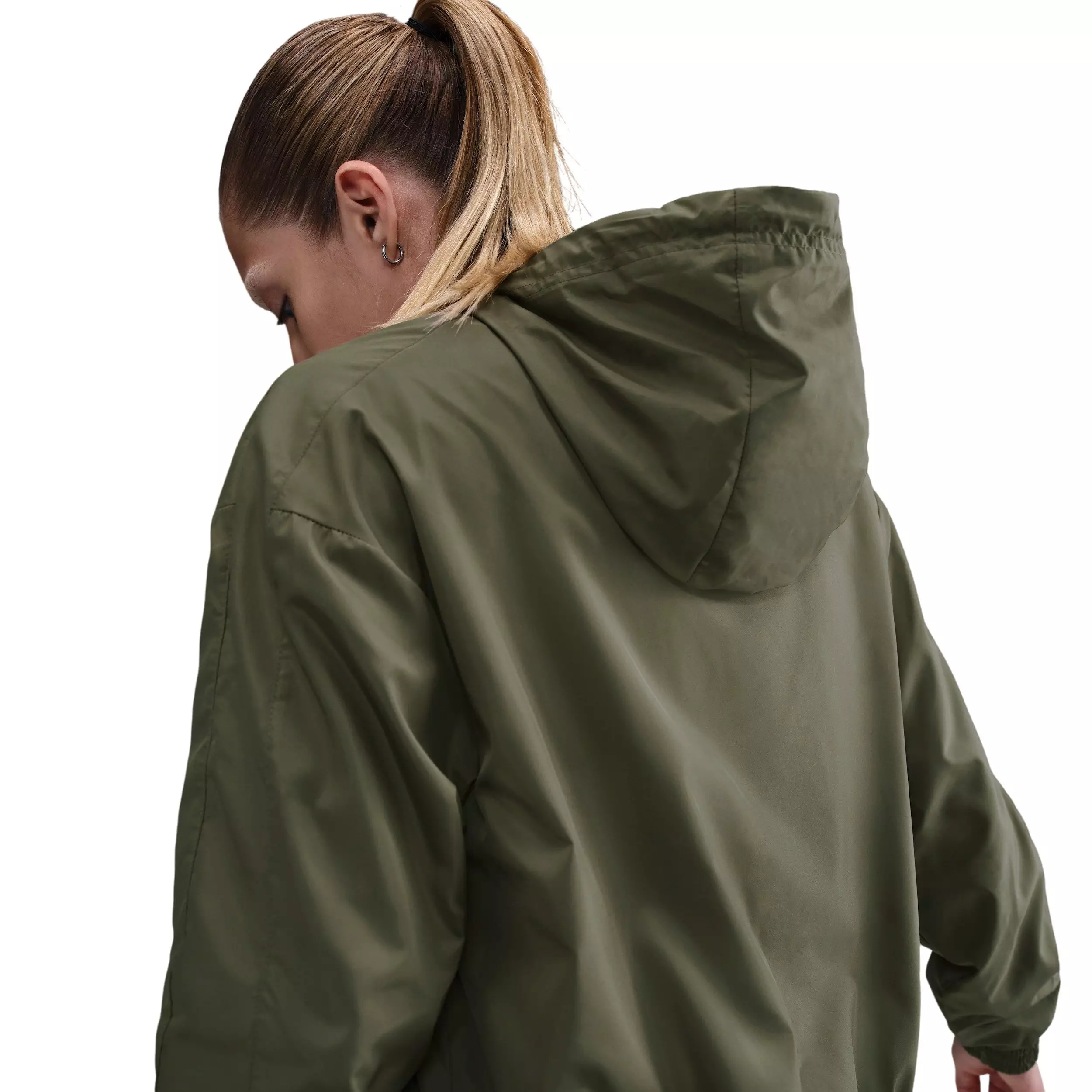 Nike Women's Sportswear Classic Wovens Loose UV Hooded Jacket - Green - GREEN