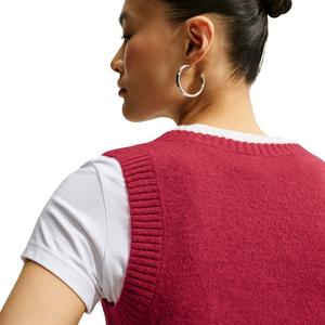 Nike Women's Sportswear Chill Knit Loose Sleeveless Vest - Red/White - RED/WHITE