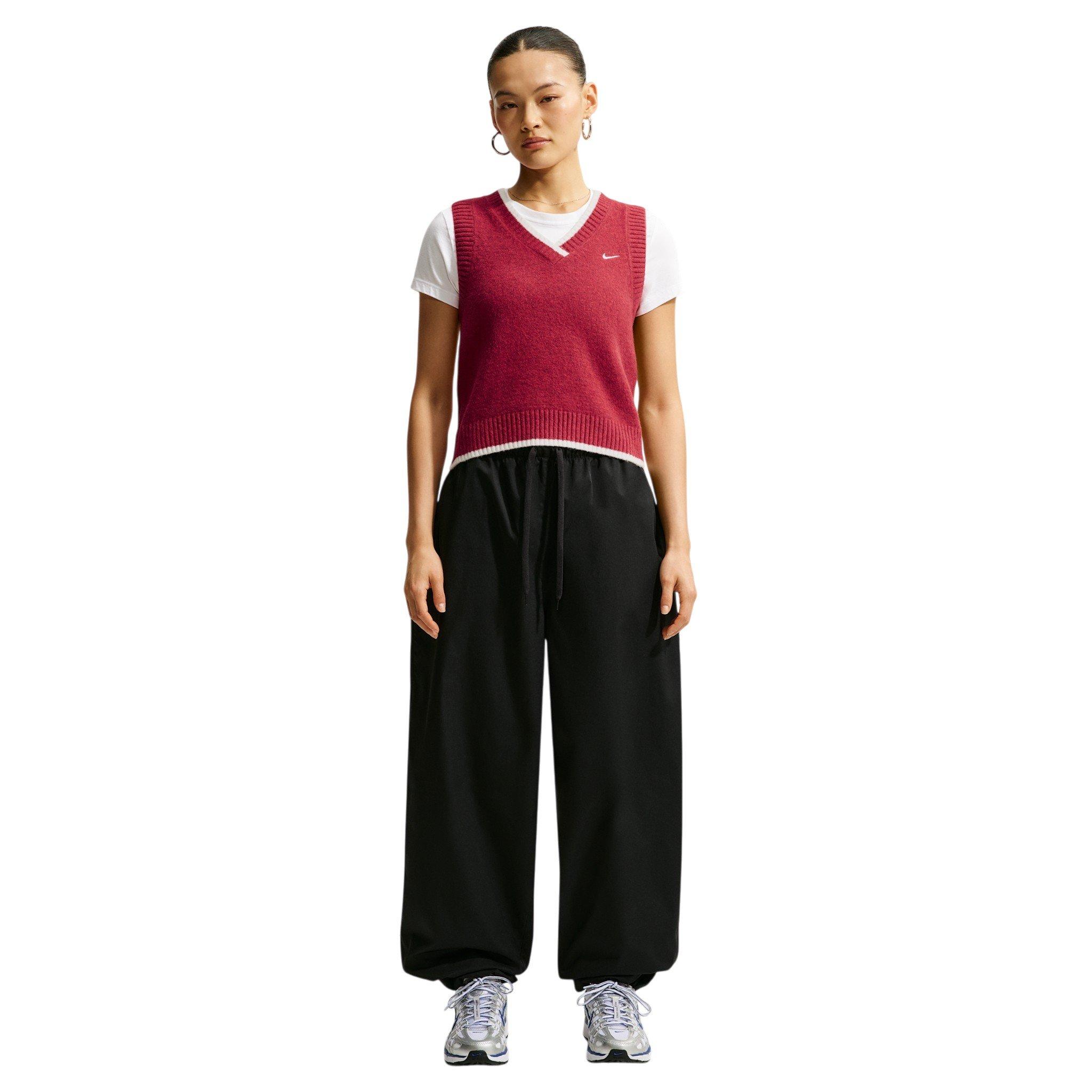 Nike Women's Sportswear Chill Knit Loose Sleeveless Vest - Red/White - RED/WHITE