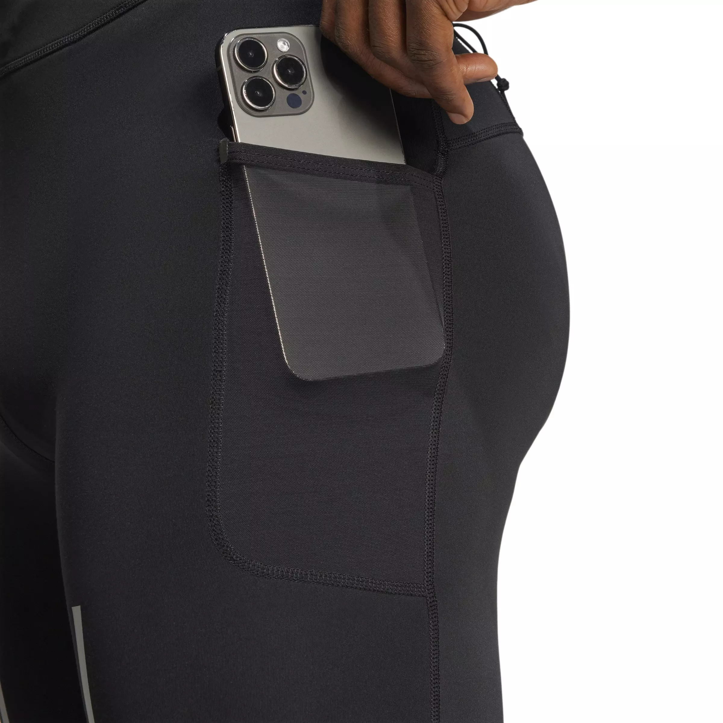 adidas Men's Ultimate High Visibility Running Leggings -Black - BLACK