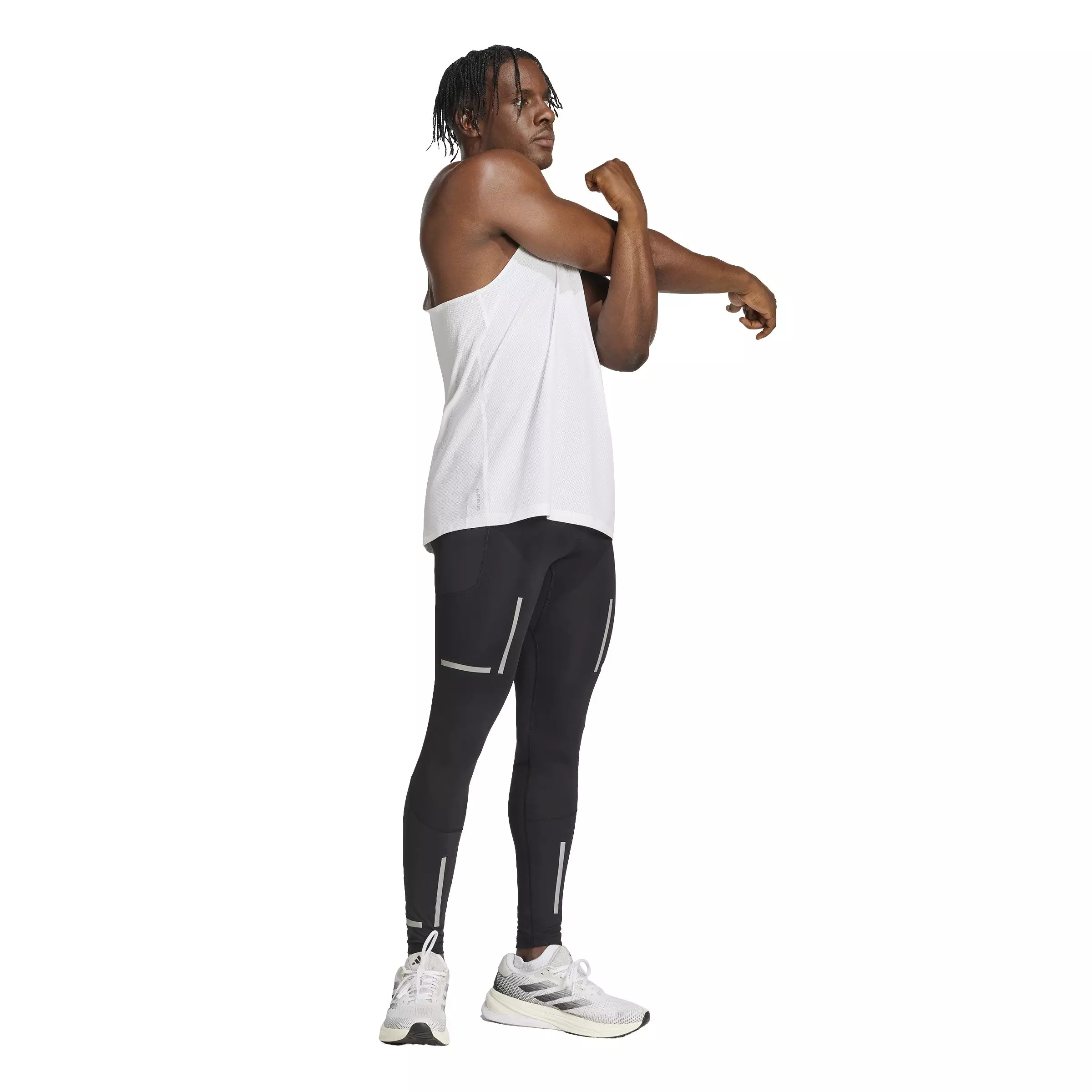 adidas Men's Ultimate High Visibility Running Leggings -Black - BLACK