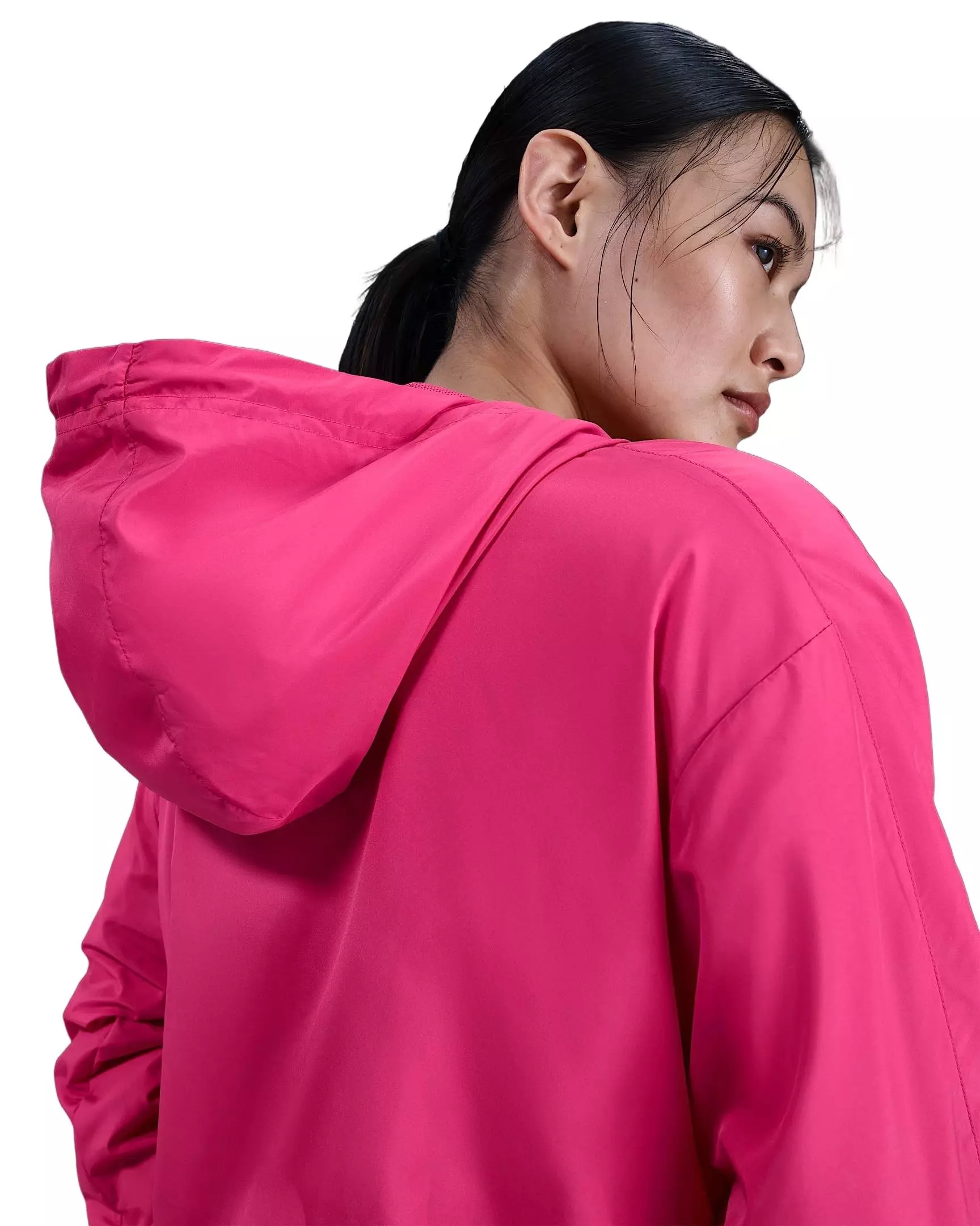 Nike Women's Sportswear Classic Wovens Loose UV Hooded Jacket - Pink - PINK