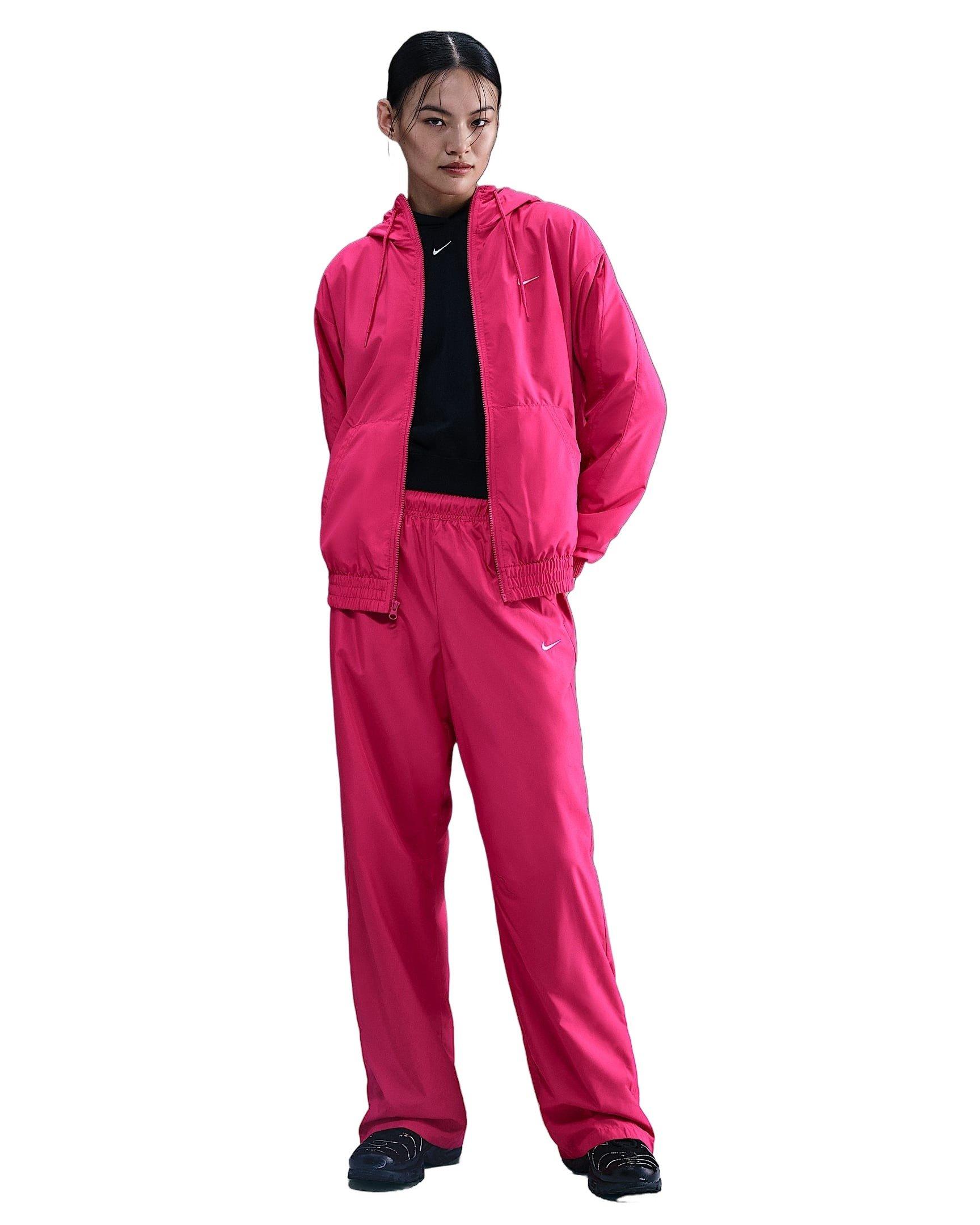 Nike Women's Sportswear Classic Wovens Loose UV Hooded Jacket - Pink - PINK Thumbnail View 4