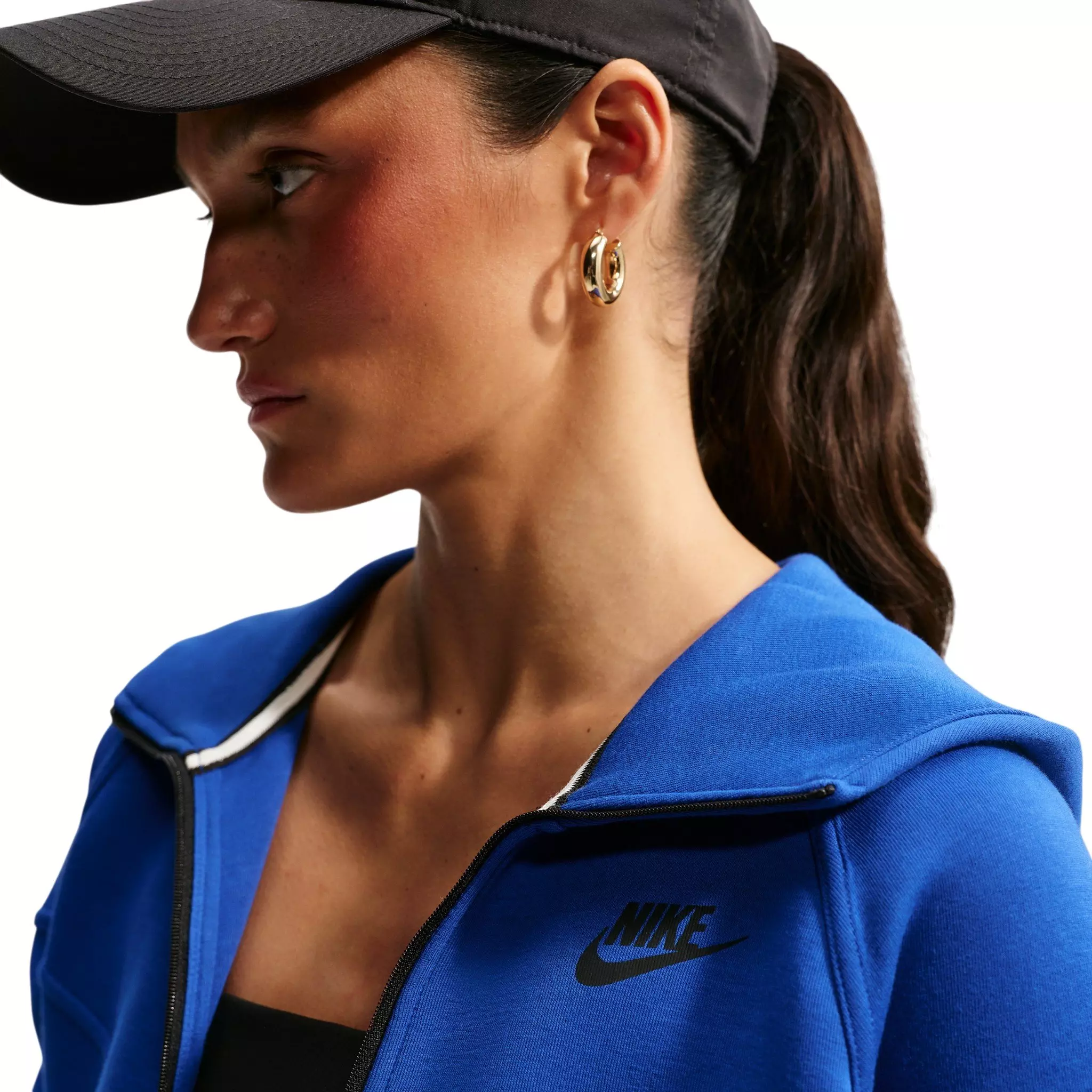 Nike Women's Sportswear Tech Fleece Windrunner Full-Zip Hooded Jacket - Royal/Black - ROYAL/BLACK