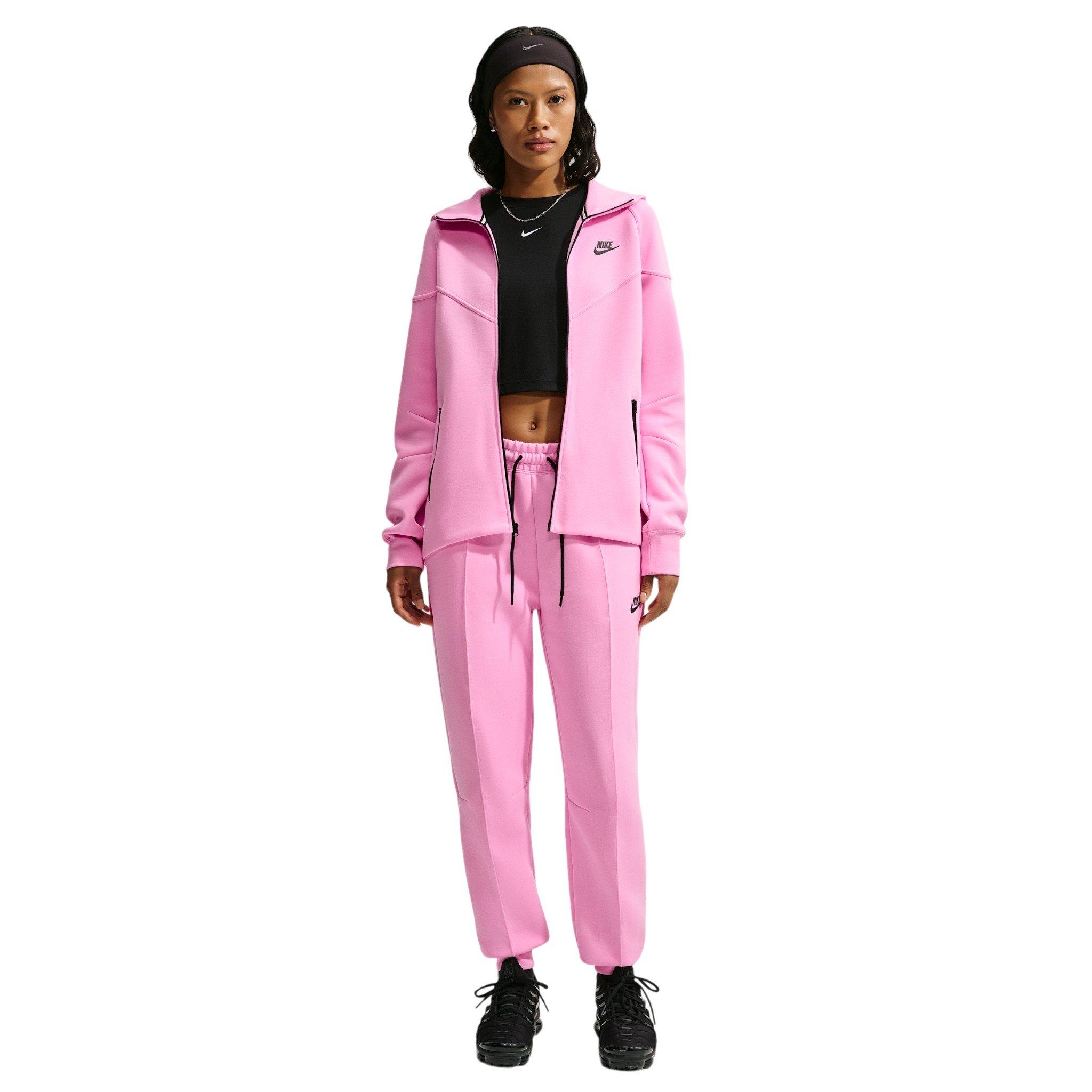 Nike Women's Sportswear Tech Fleece Windrunner Full-Zip Hooded Jacket - Pink/Black - PINK/BLACK