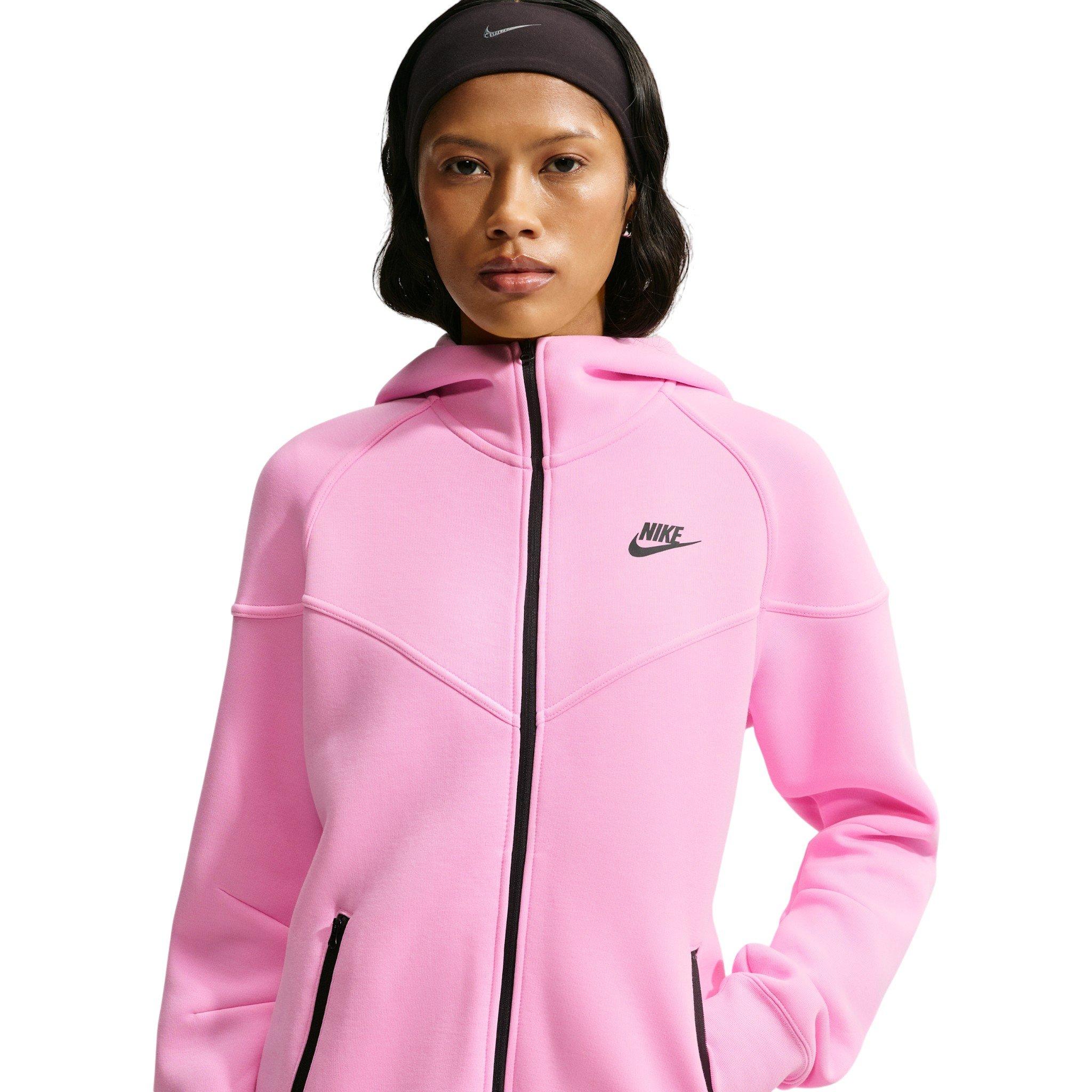 Nike Women's Sportswear Tech Fleece Windrunner Full-Zip Hooded Jacket - Pink/Black - PINK/BLACK