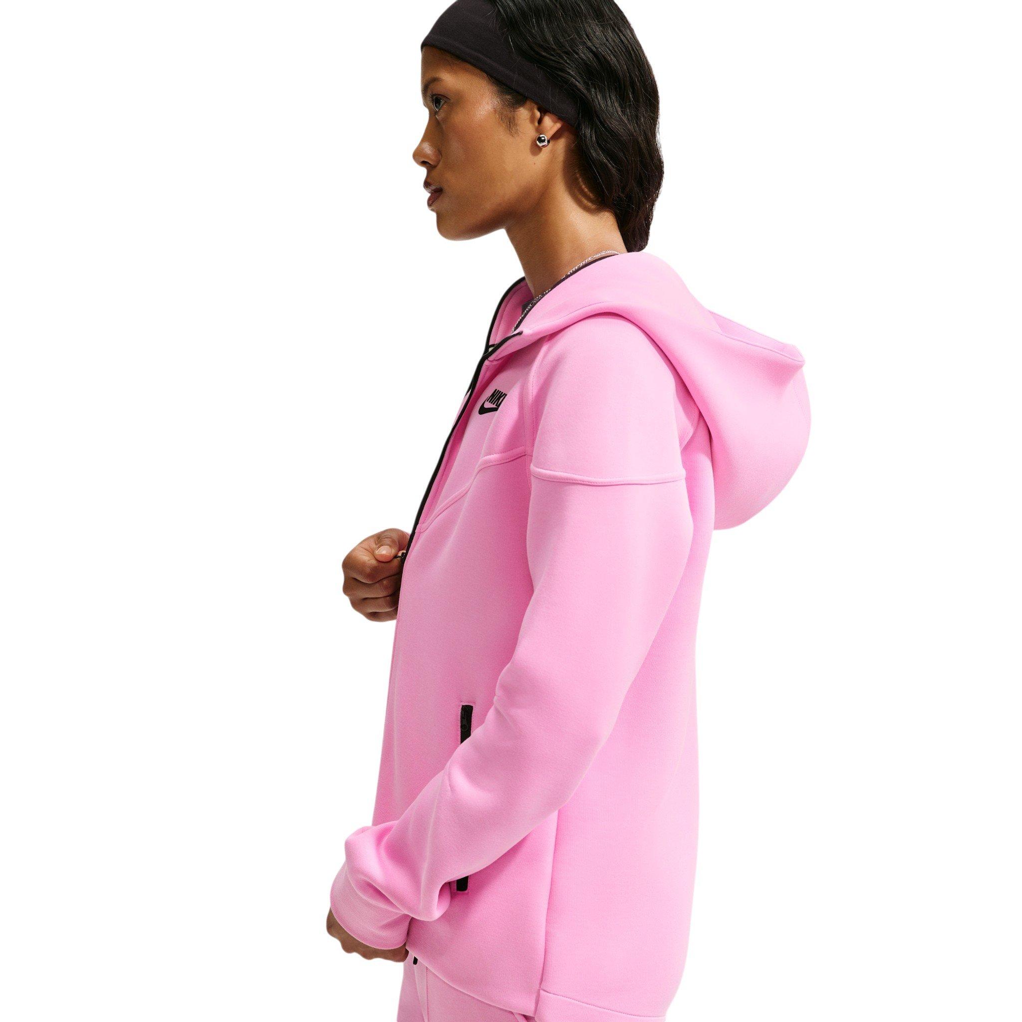 Nike Women's Sportswear Tech Fleece Windrunner Full-Zip Hooded Jacket - Pink/Black - PINK/BLACK