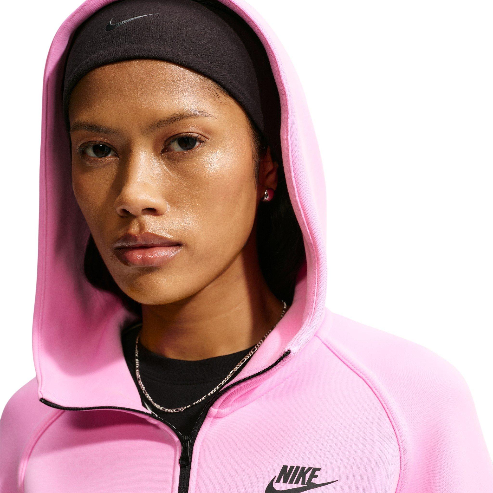 Nike Women's Sportswear Tech Fleece Windrunner Full-Zip Hooded Jacket - Pink/Black - PINK/BLACK