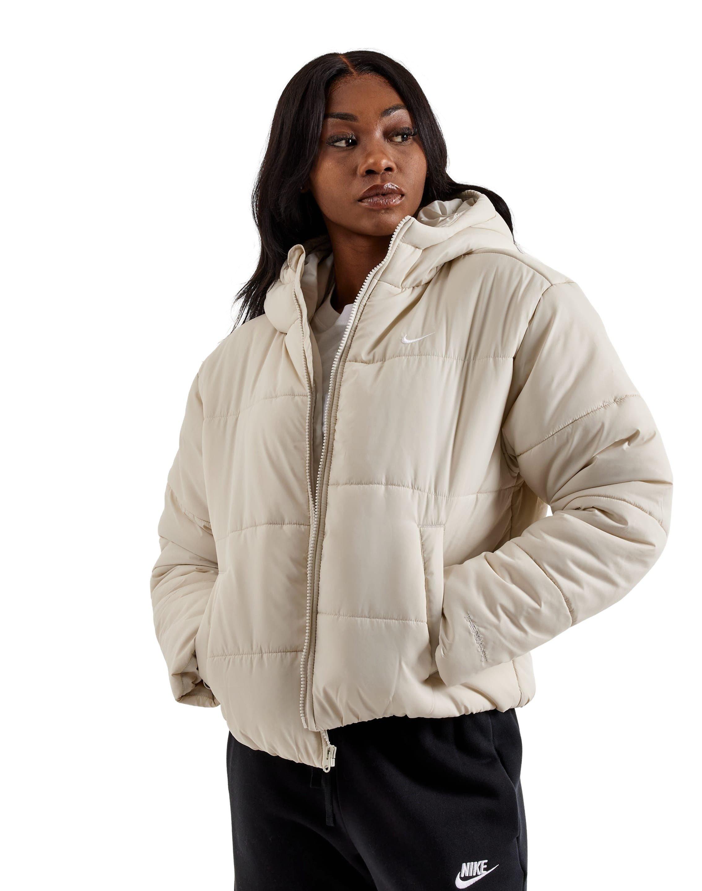 Nike Women's Sportswear Classic Puffer Therma-FIT Loose Hooded Jacket - Bone - BONE Thumbnail View 1