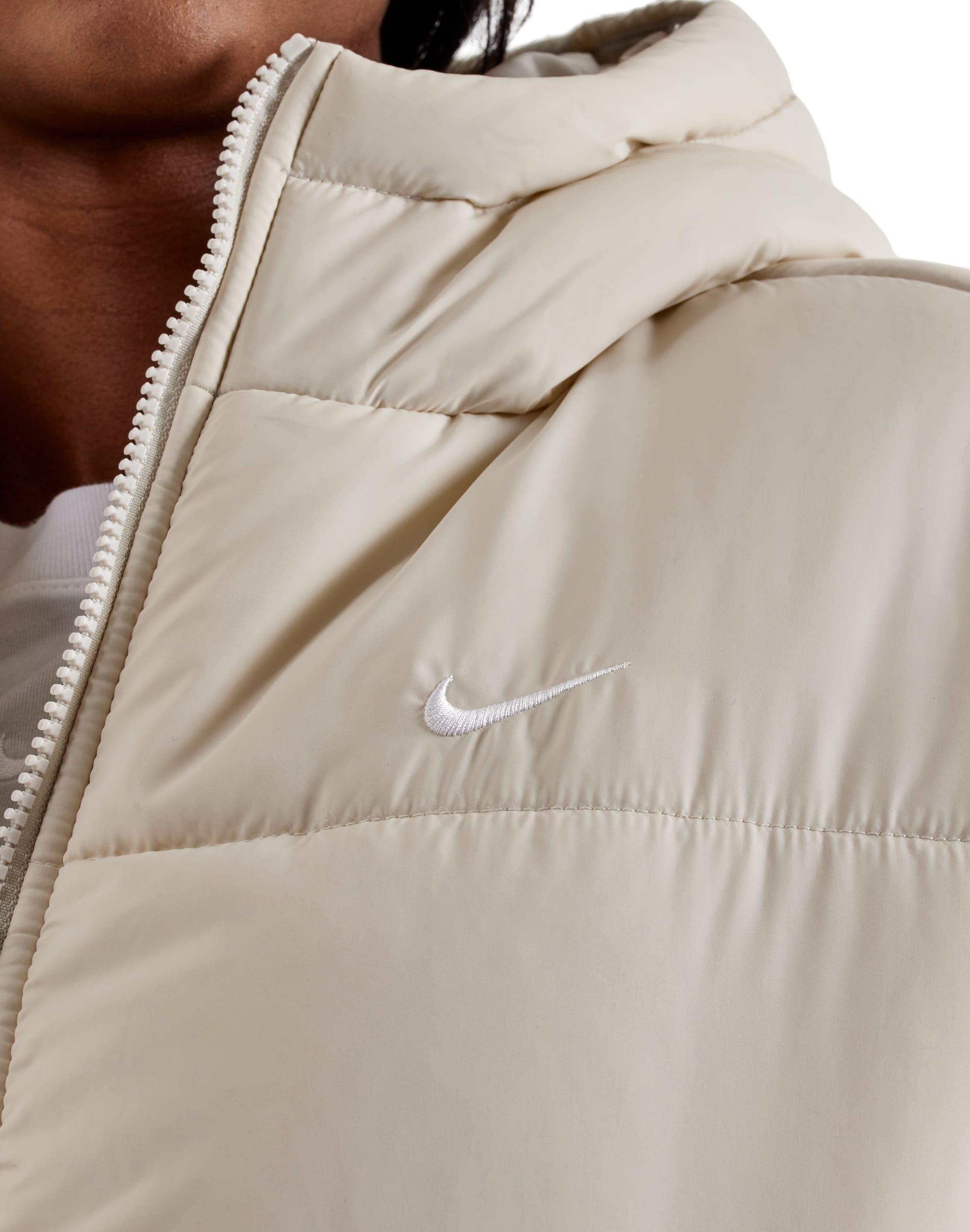 Nike Women's Sportswear Classic Puffer Therma-FIT Loose Hooded Jacket - Bone - BONE Thumbnail View 3