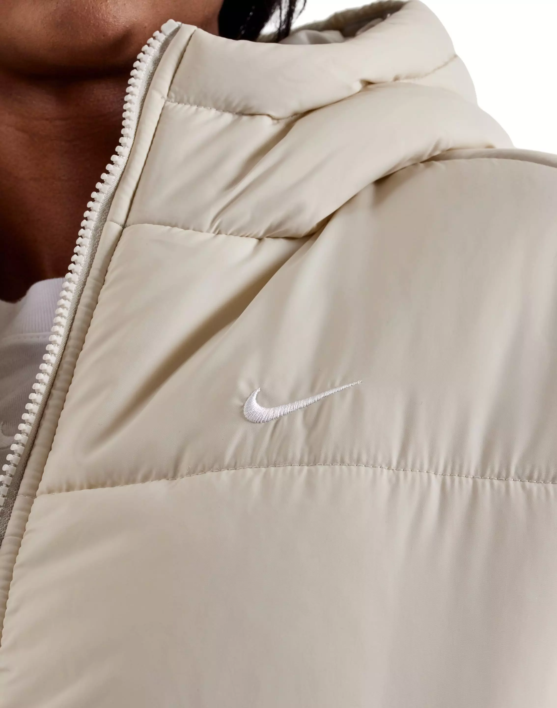 Nike Women's Sportswear Classic Puffer Therma-FIT Loose Hooded Jacket - Bone - BONE