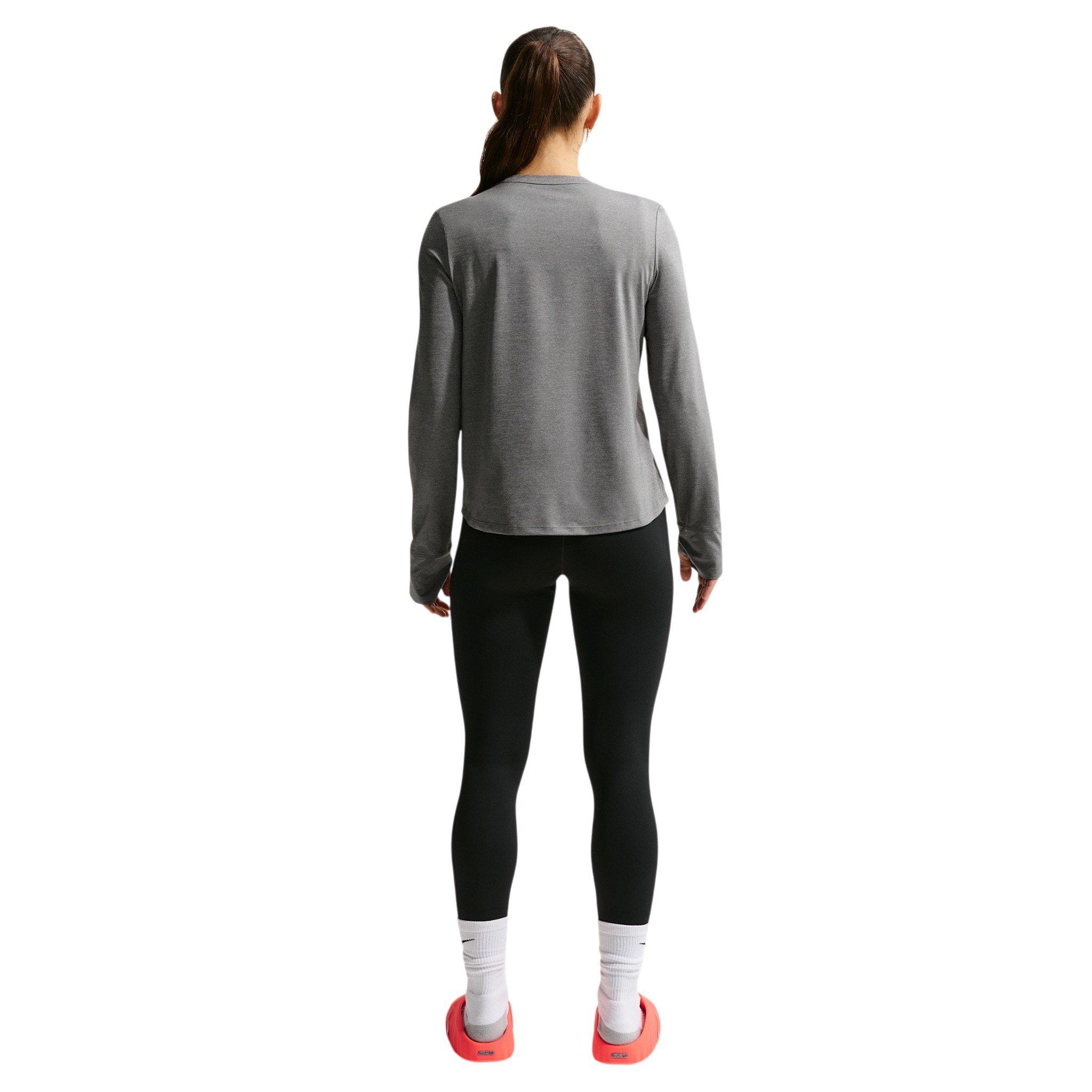 Nike Women's One Classic Dri-FIT Long Sleeve Top - Grey/White - GREY/WHITE Thumbnail View 2