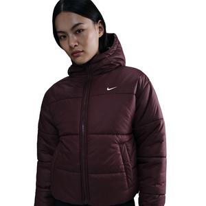 Nike Women's Sportswear Classic Puffer Therma-FIT Loose Hooded Jacket - Burgundy