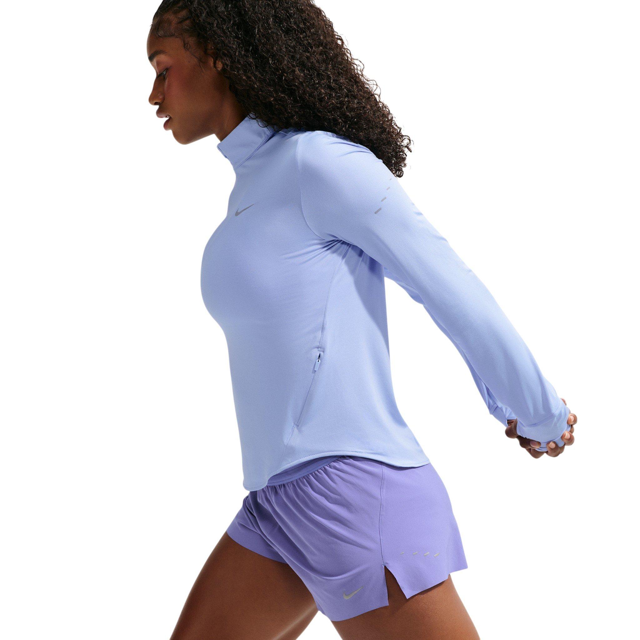 Nike Women's Swift Dri-FIT UV 1/4 Zip Running Top - Blue - BLUE