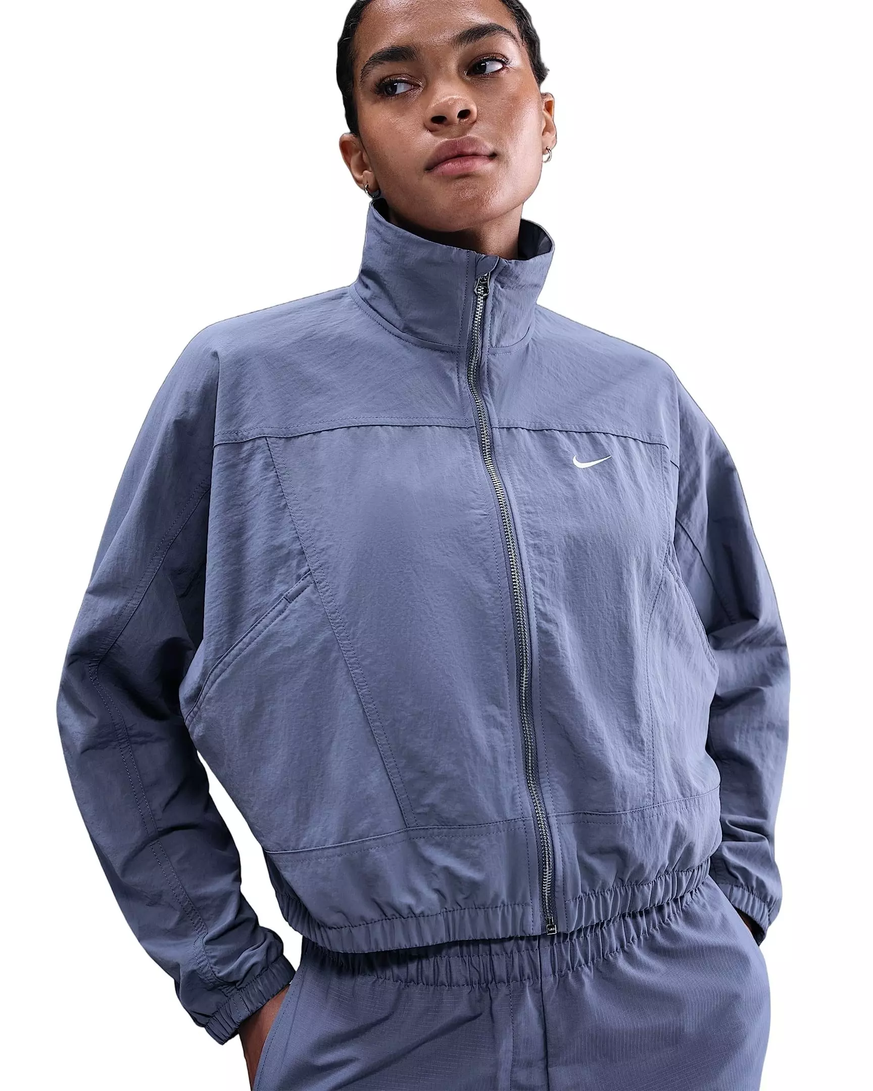 Nike Women's Sportswear Everything Wovens Oversized Repel UV Protection Full-Zip Jacket - Blue - BLUE