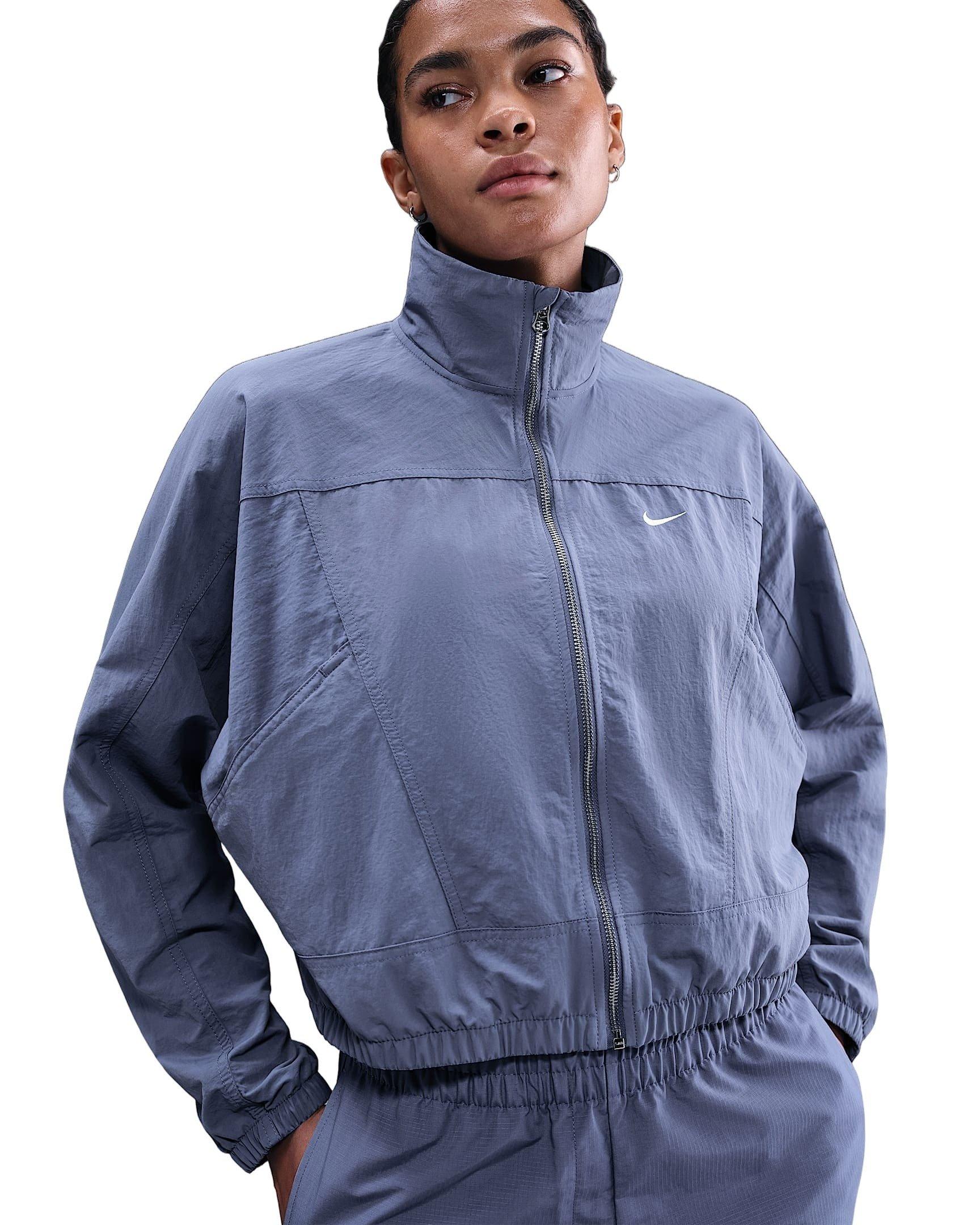 Nike Women's Sportswear Everything Wovens Oversized Repel UV Protection Jacket - Blue - BLUE Thumbnail View 1