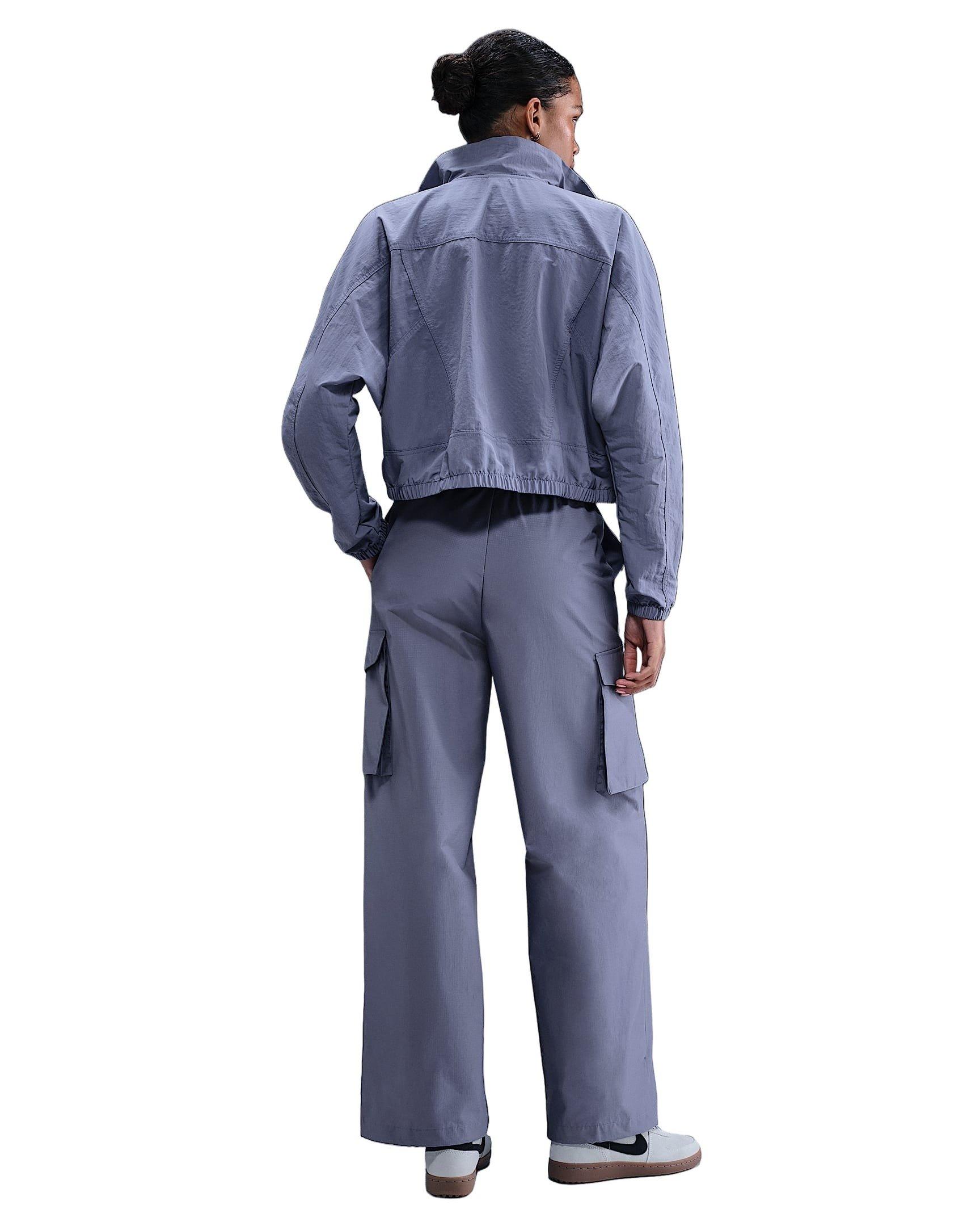 Nike Women's Sportswear Everything Wovens Oversized Repel UV Protection Jacket - Blue - BLUE Thumbnail View 5