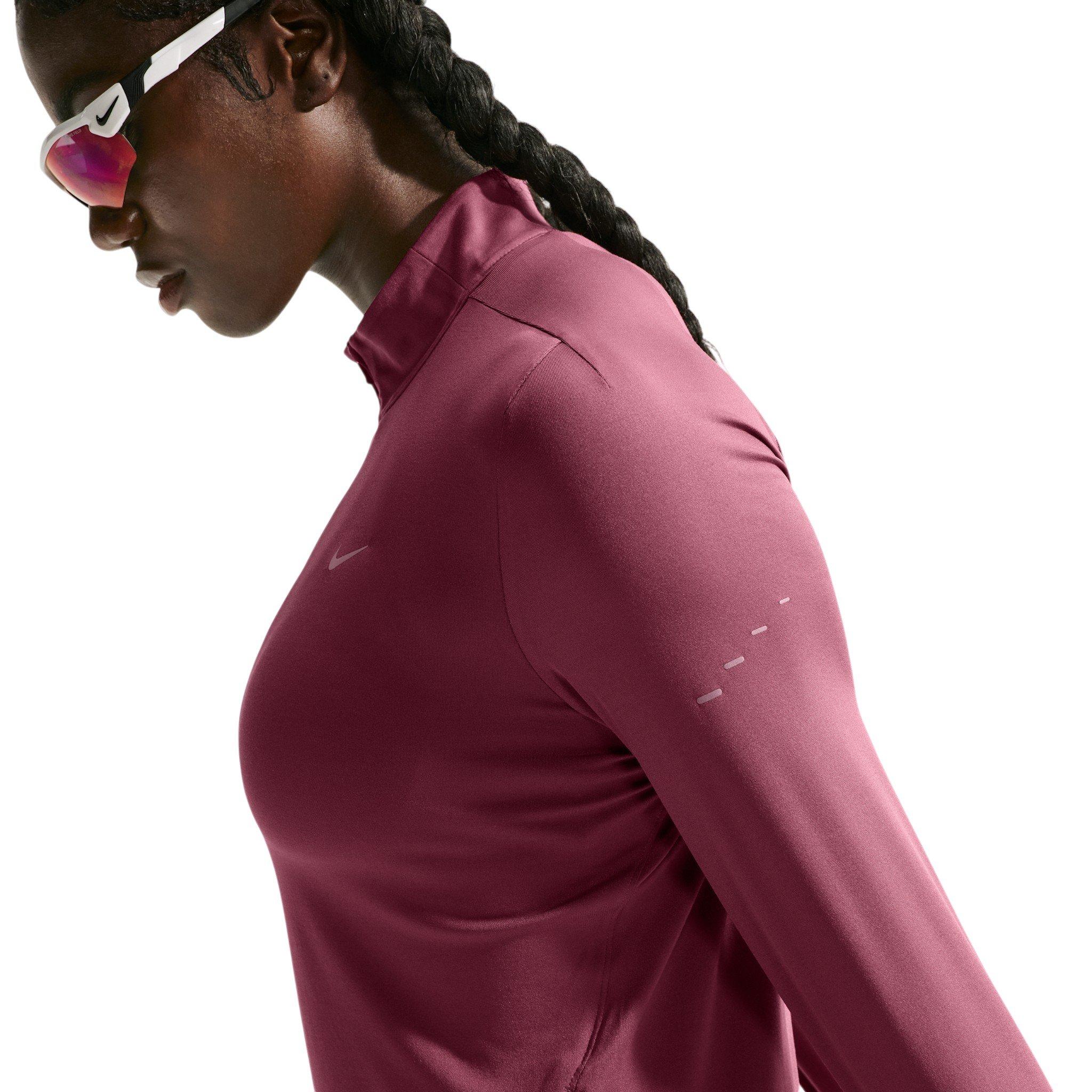 Nike Women's Swift Dri-FIT UV 1/4 Zip Running Top - Pink - PINK