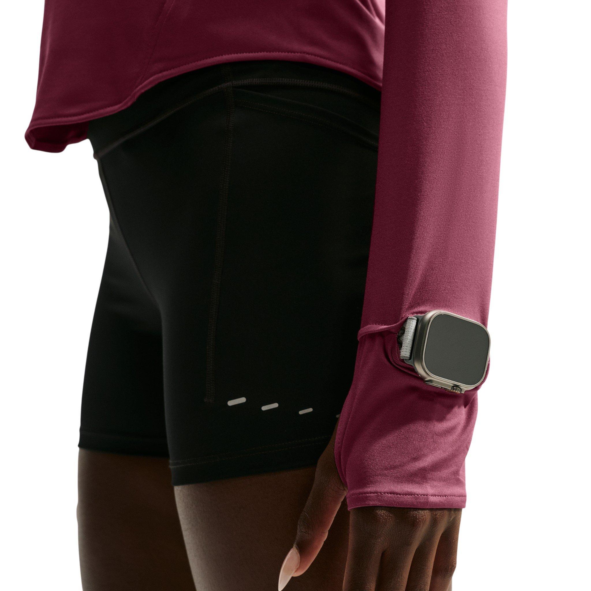 Nike Women's Swift Dri-FIT UV 1/4 Zip Running Top - Pink - PINK