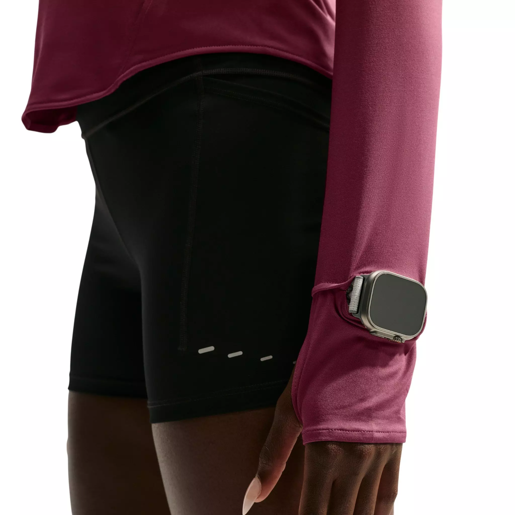Nike Women's Swift Dri-FIT UV 1/4 Zip Running Top - Pink - PINK