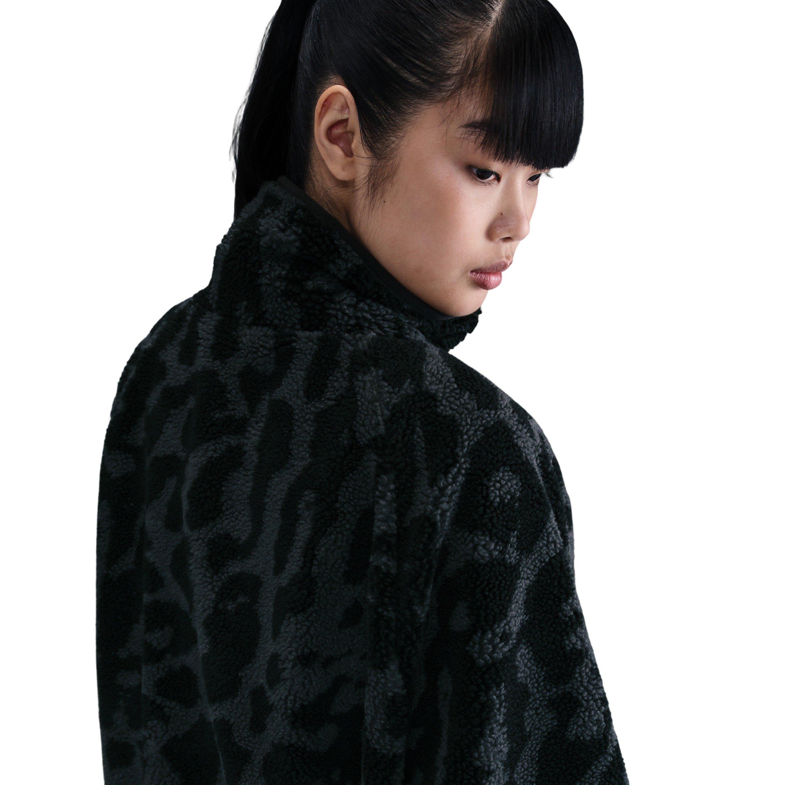 Nike Women's Sportswear High-Pile Fleece Jacket - Black - BLACK Thumbnail View 2