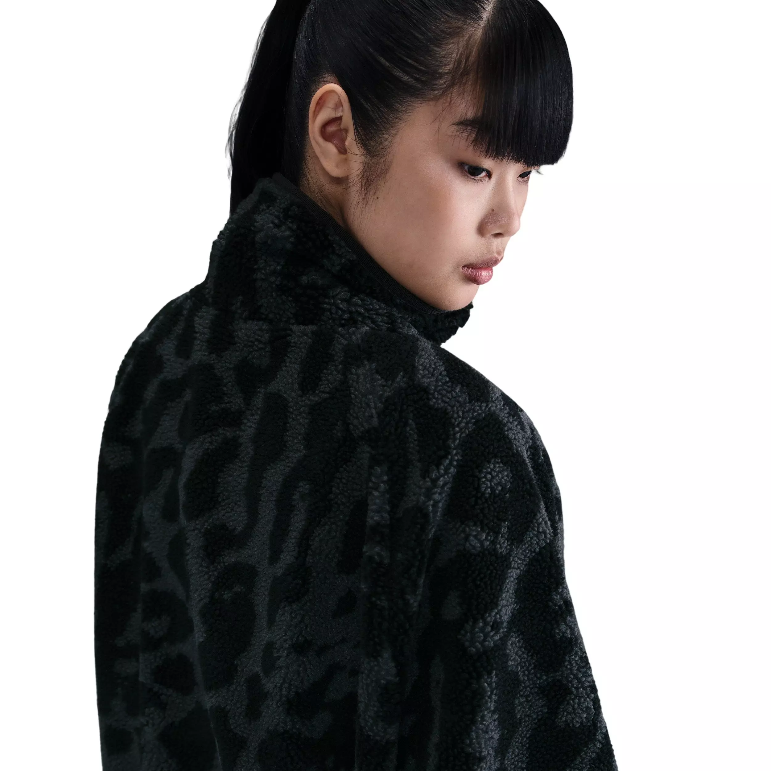 Nike Women's Sportswear High-Pile Fleece Jacket - Black - BLACK