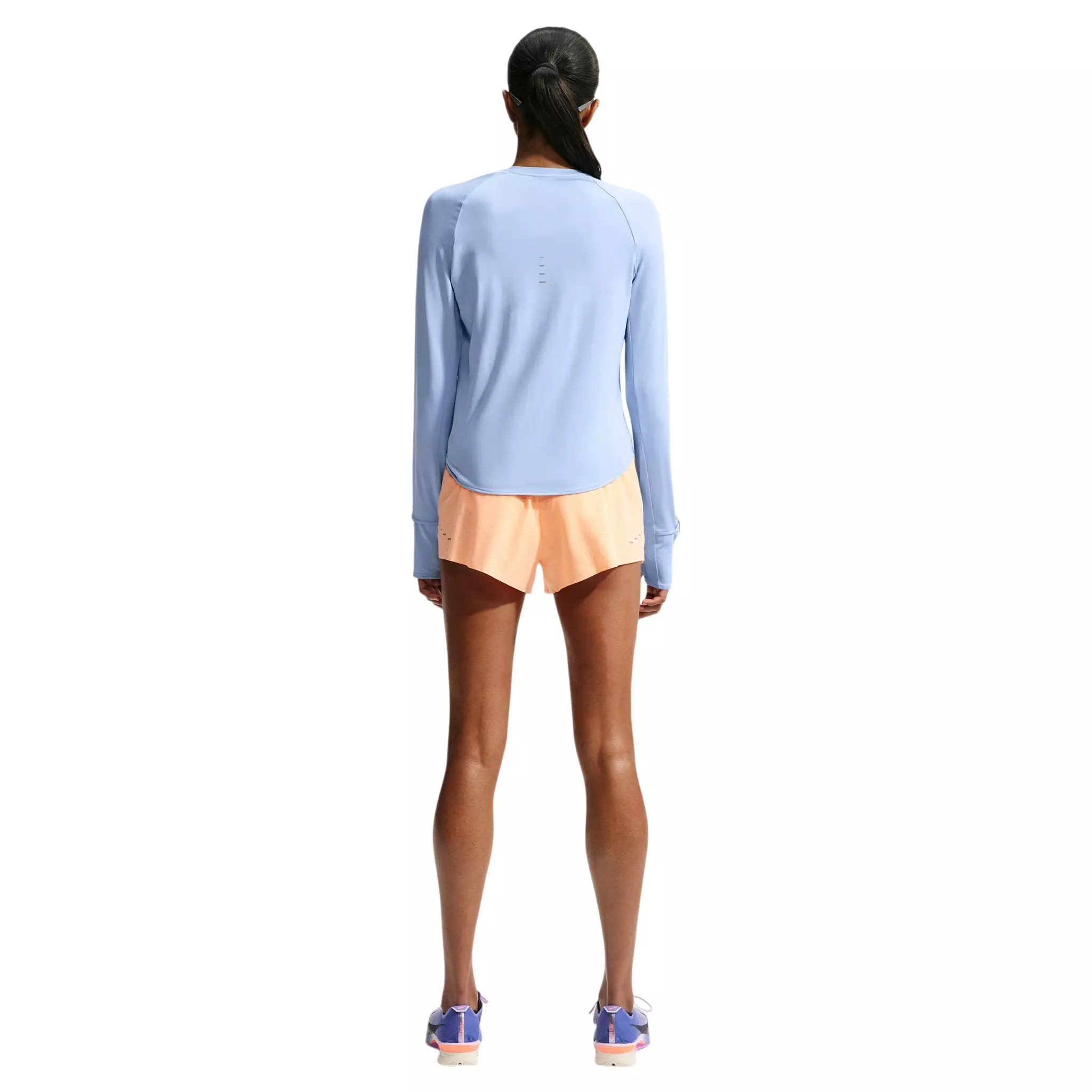 Nike Women's Swift Dri-FIT UV Long-Sleeve Crewneck Running Top - Light Blue - LIGHT BLUE