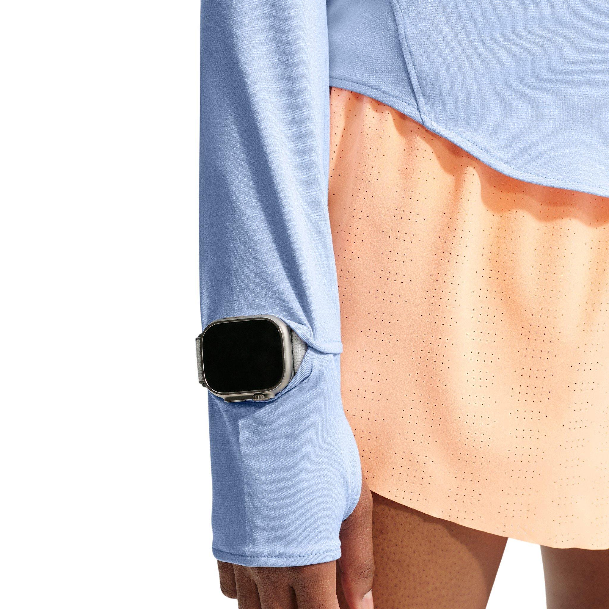 Nike Women's Swift Dri-FIT UV Long-Sleeve Crewneck Running Top - Light Blue - LIGHT BLUE Thumbnail View 6