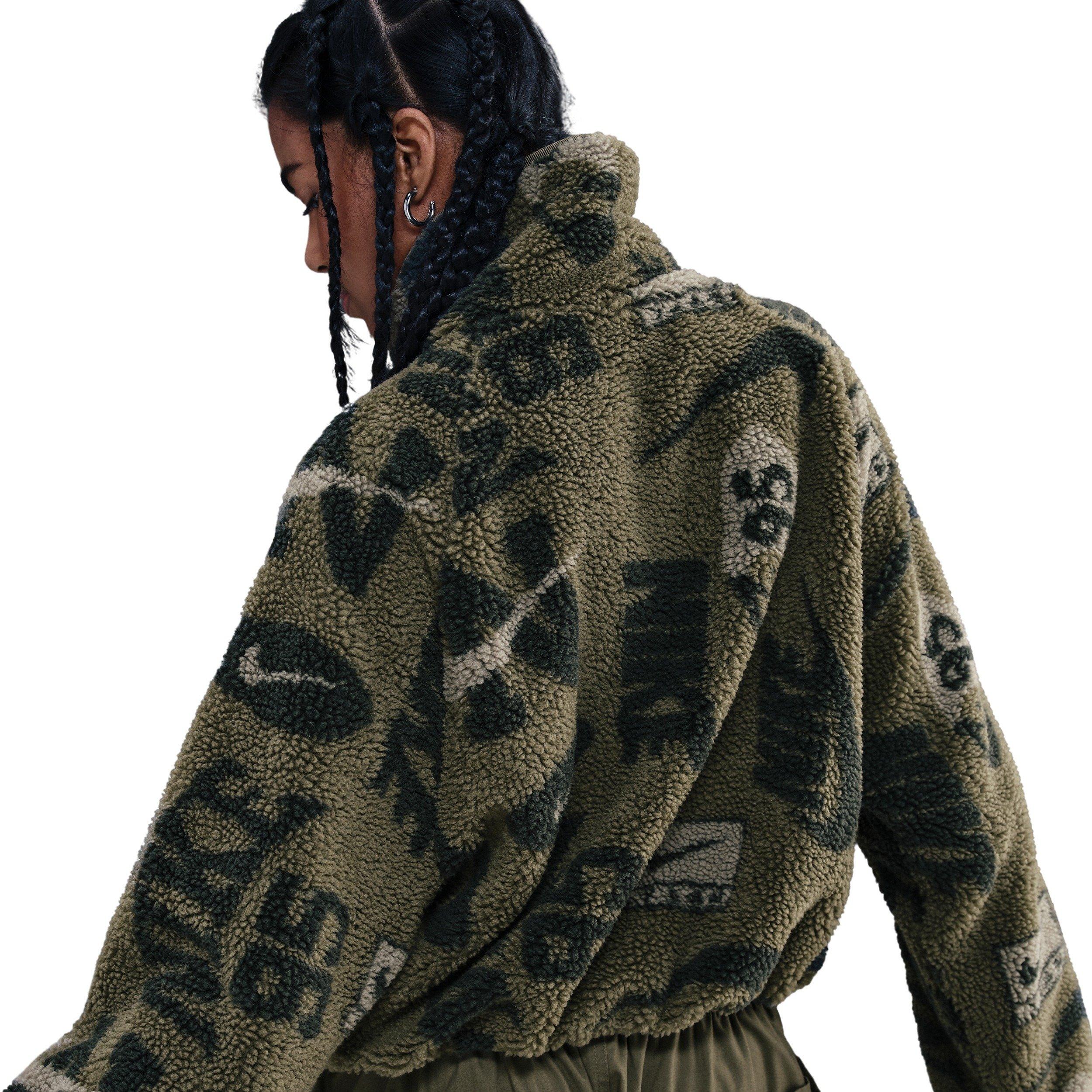 Nike Women's Sportswear High-Pile Fleece Jacket - Green - GREEN Thumbnail View 2