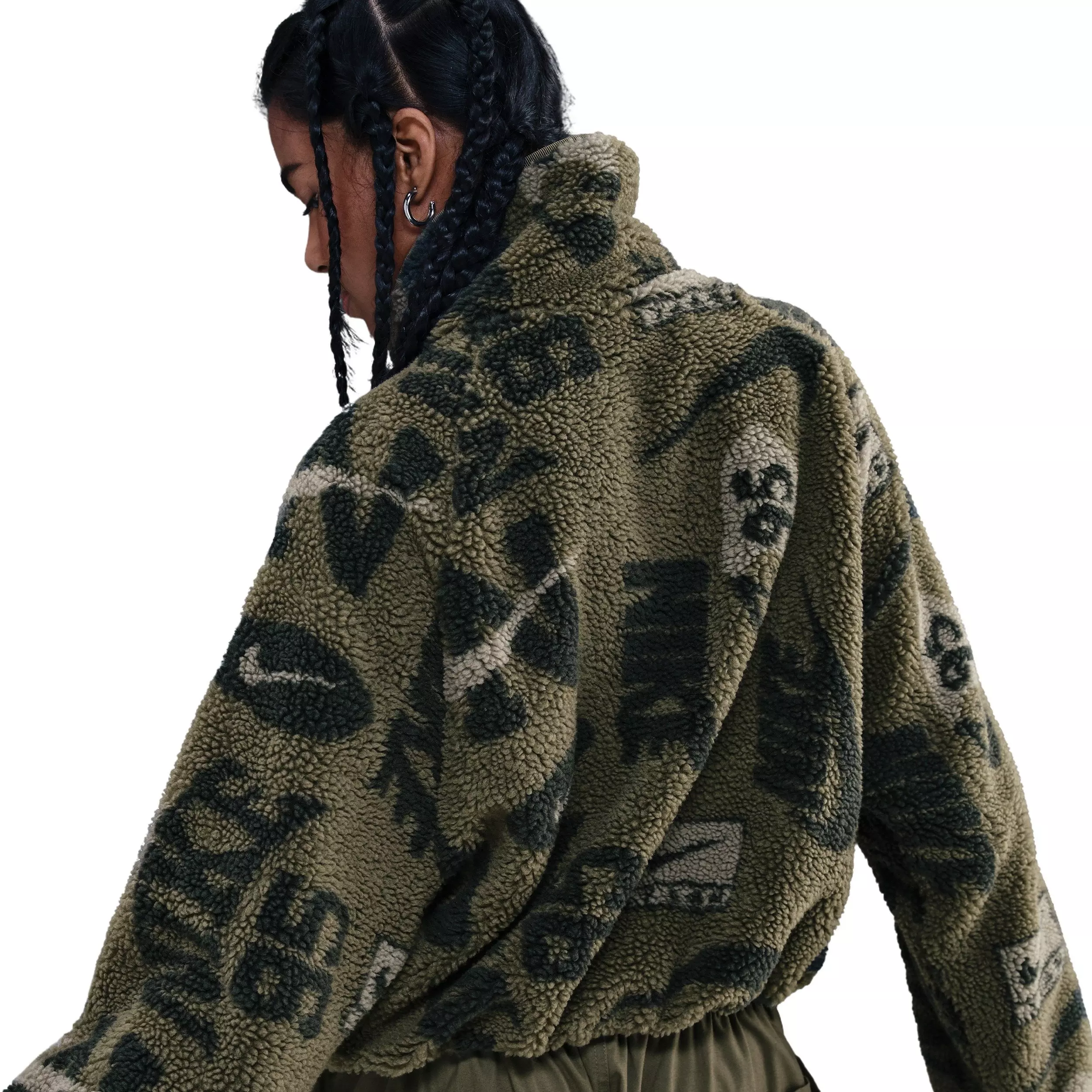 Nike Women's Sportswear High-Pile Fleece Jacket - Green - GREEN