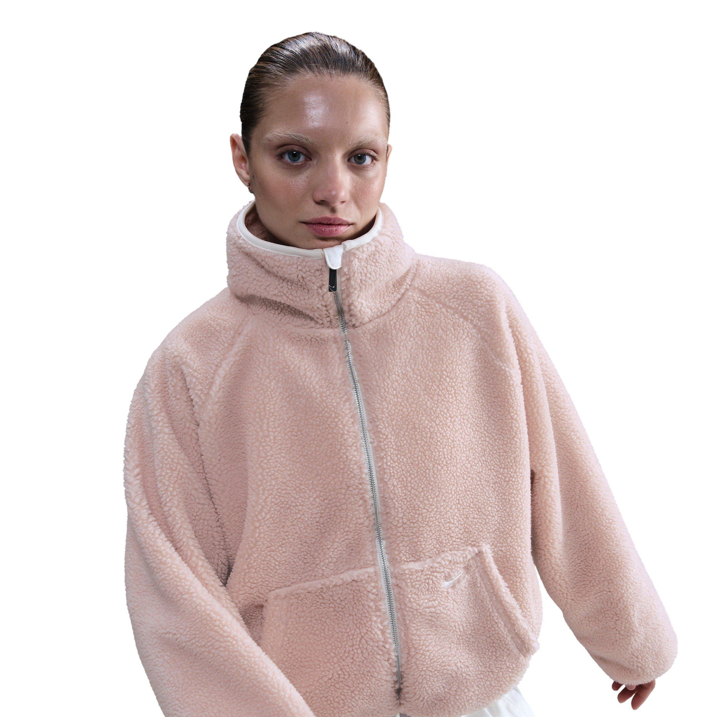 Nike Women's Sportswear High-Pile Fleece Jacket - Pink - PINK Thumbnail View 1