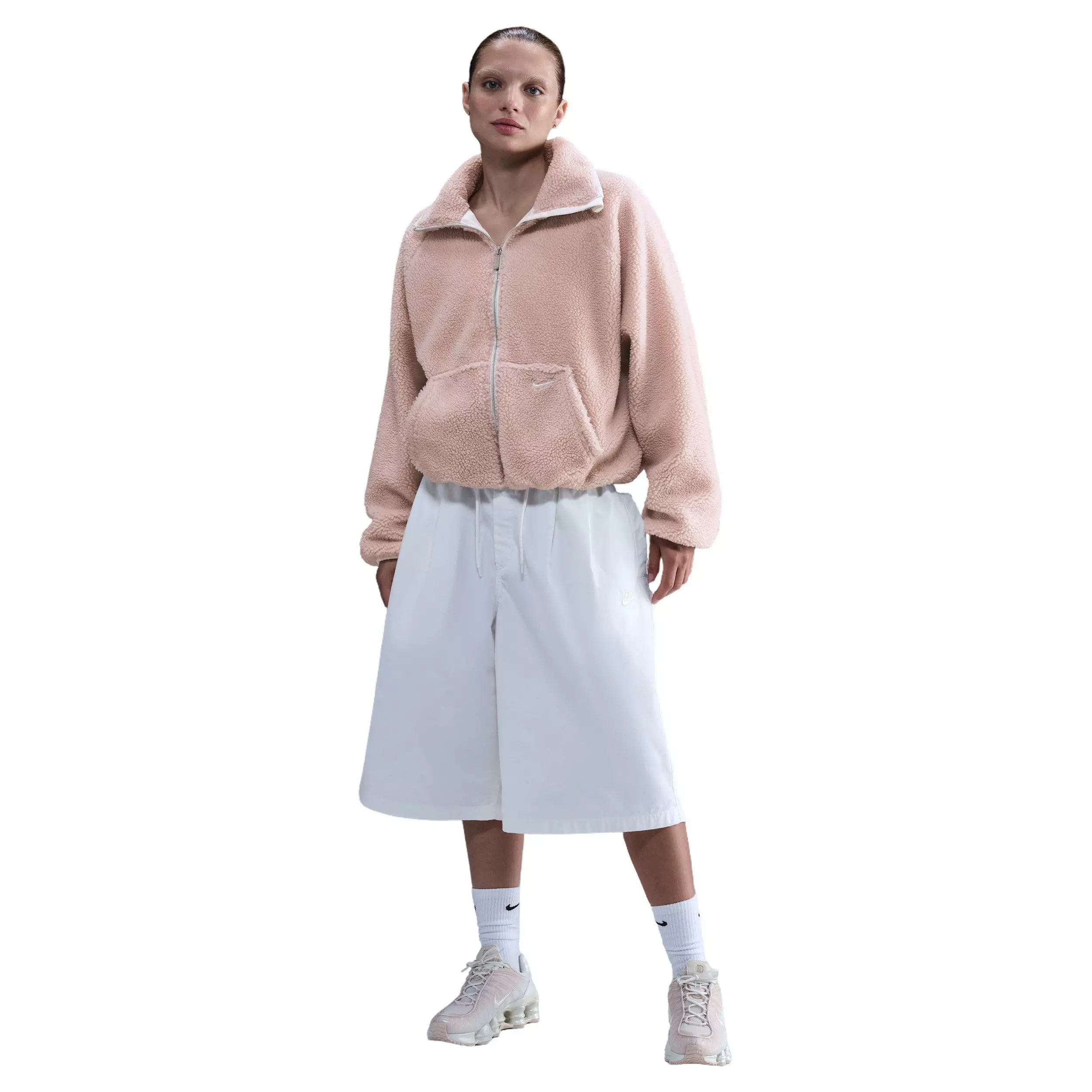 Nike Women's Sportswear High-Pile Fleece Jacket - Pink - PINK