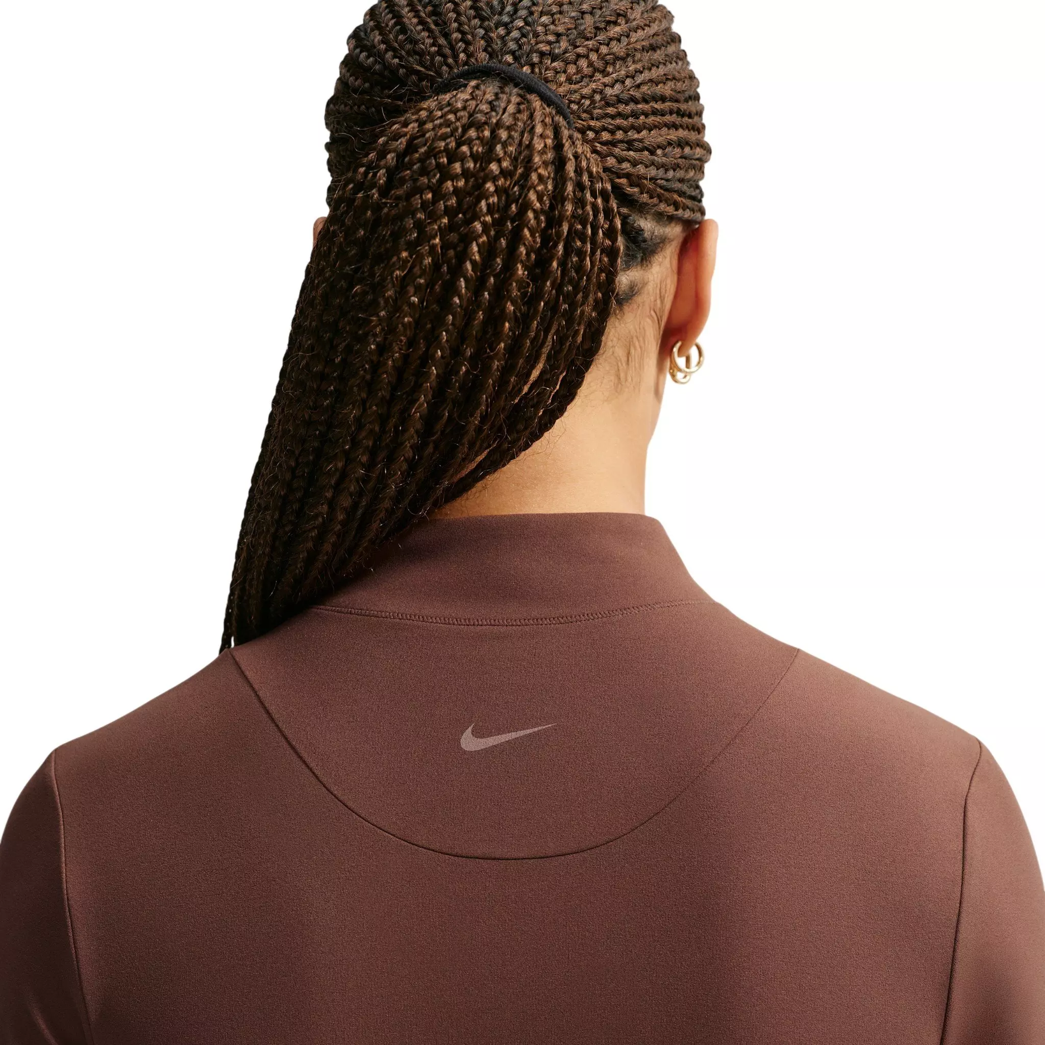 Nike Women's Zenvy Dri-FIT Full-Zip Jacket - Brown/White - BROWN/WHITE