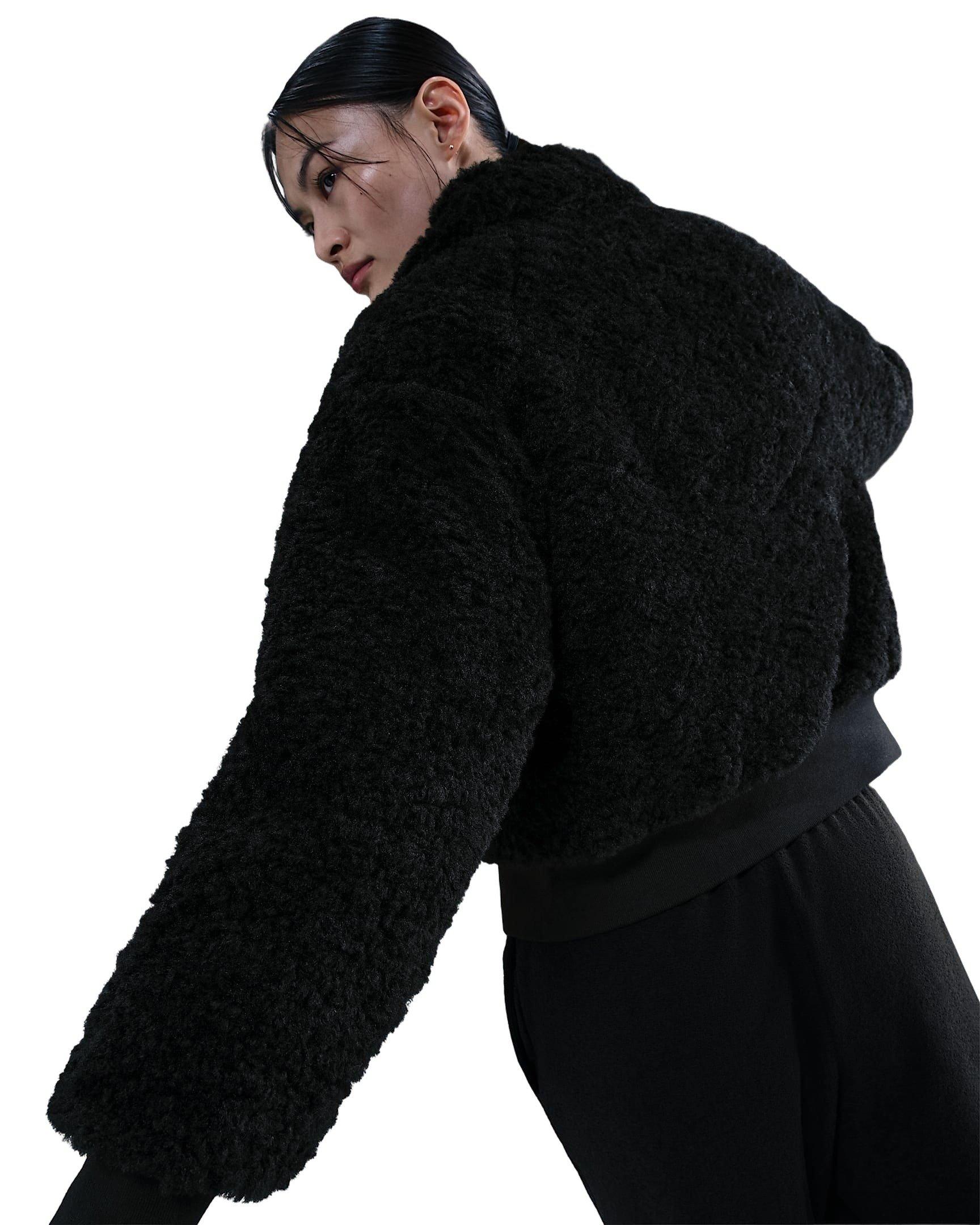 Nike Women's Sportswear Essential Loose Bomber Jacket - Black - BLACK Thumbnail View 2