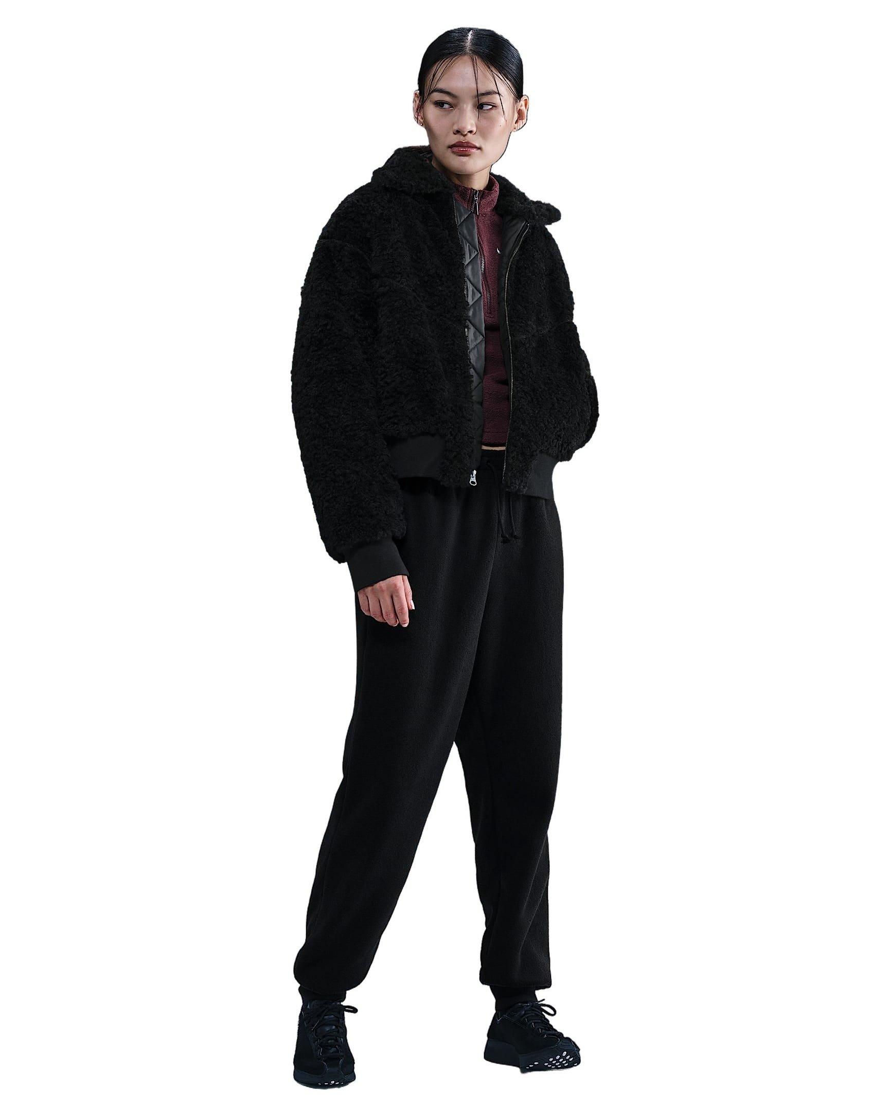 Nike Women's Sportswear Essential Loose Bomber Jacket - Black - BLACK Thumbnail View 4