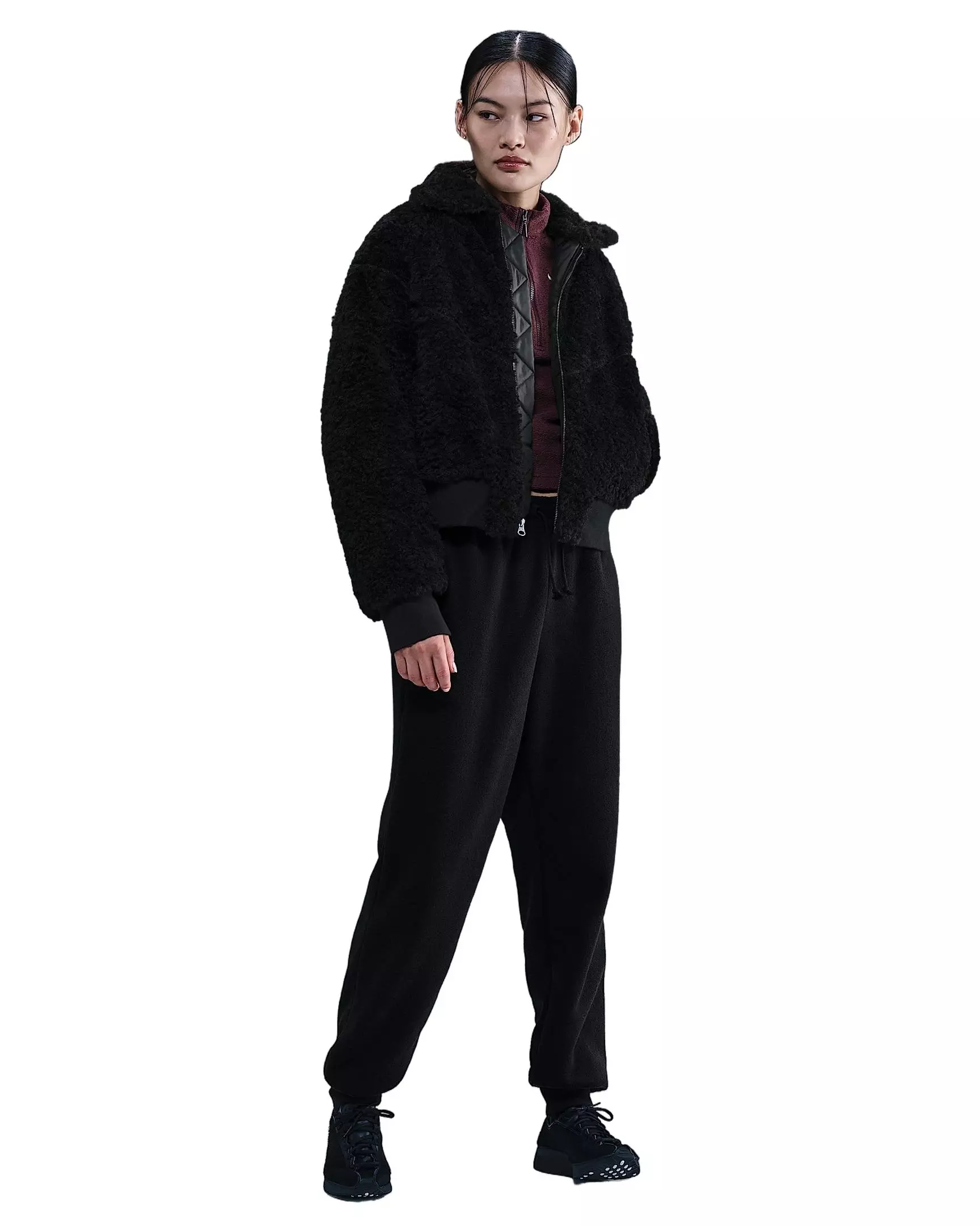 Nike Women's Sportswear Essential Loose Bomber Jacket - Black - BLACK