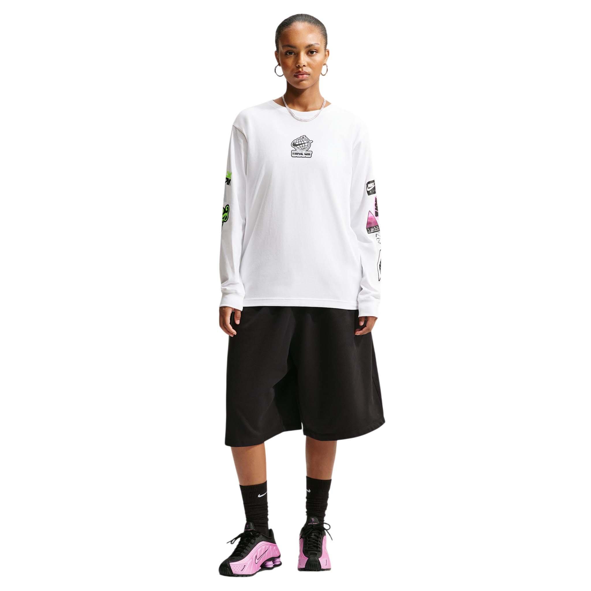 Nike Women's Sportswear Classic Oversized Long Sleeve T-Shirt - White - WHITE