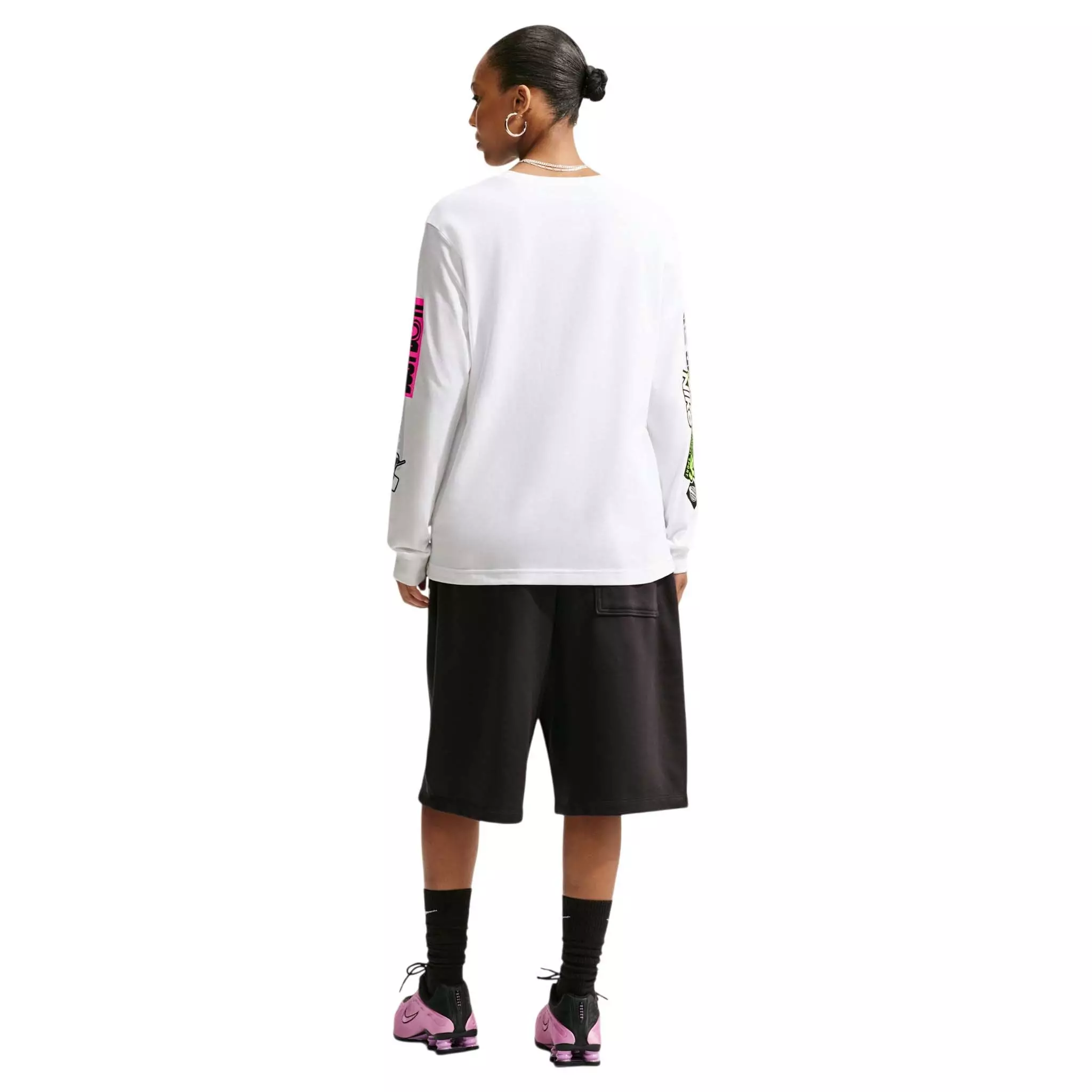 Nike Women's Sportswear Classic Oversized Long Sleeve T-Shirt - White - WHITE