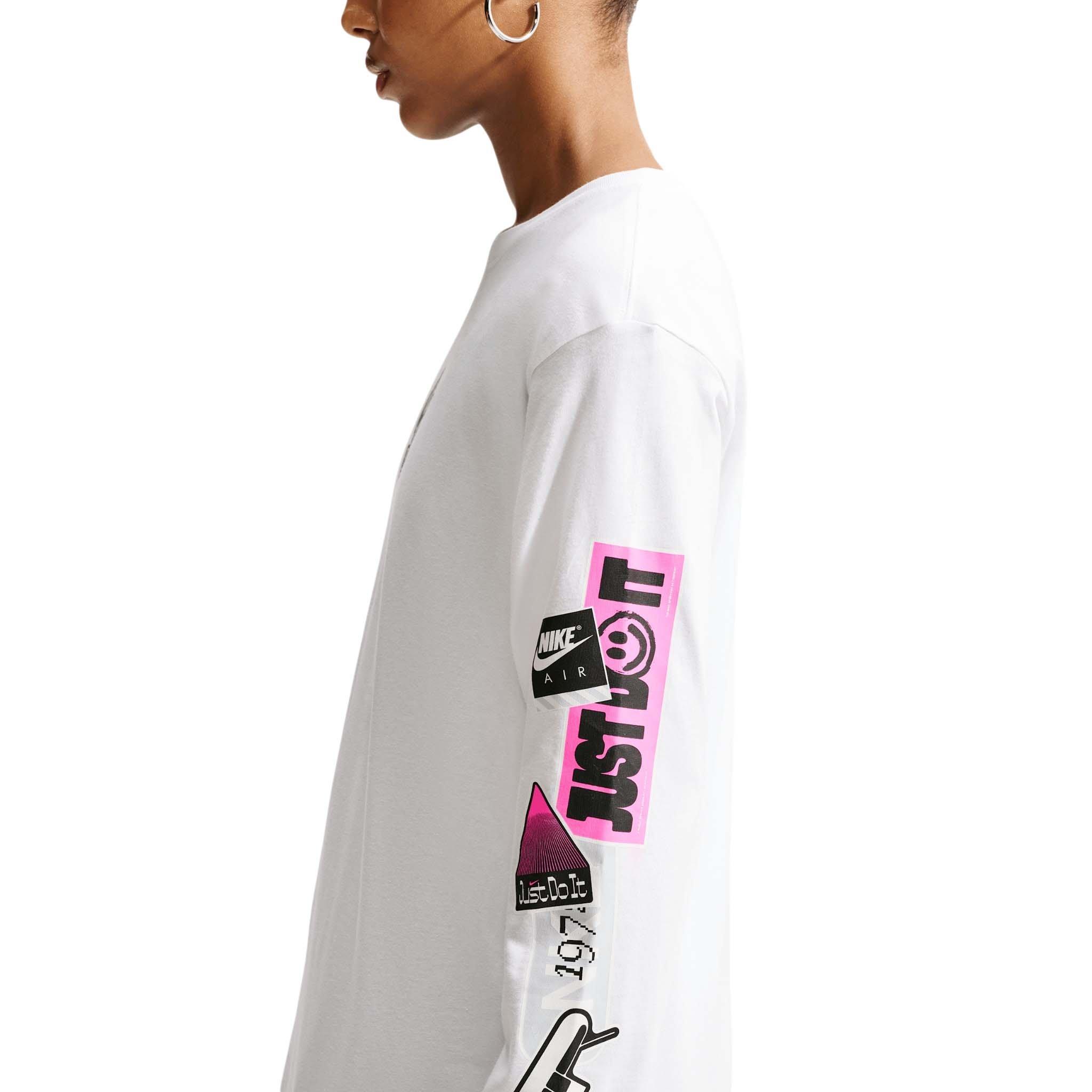 Nike Women's Sportswear Classic Oversized Long Sleeve T-Shirt - White - WHITE