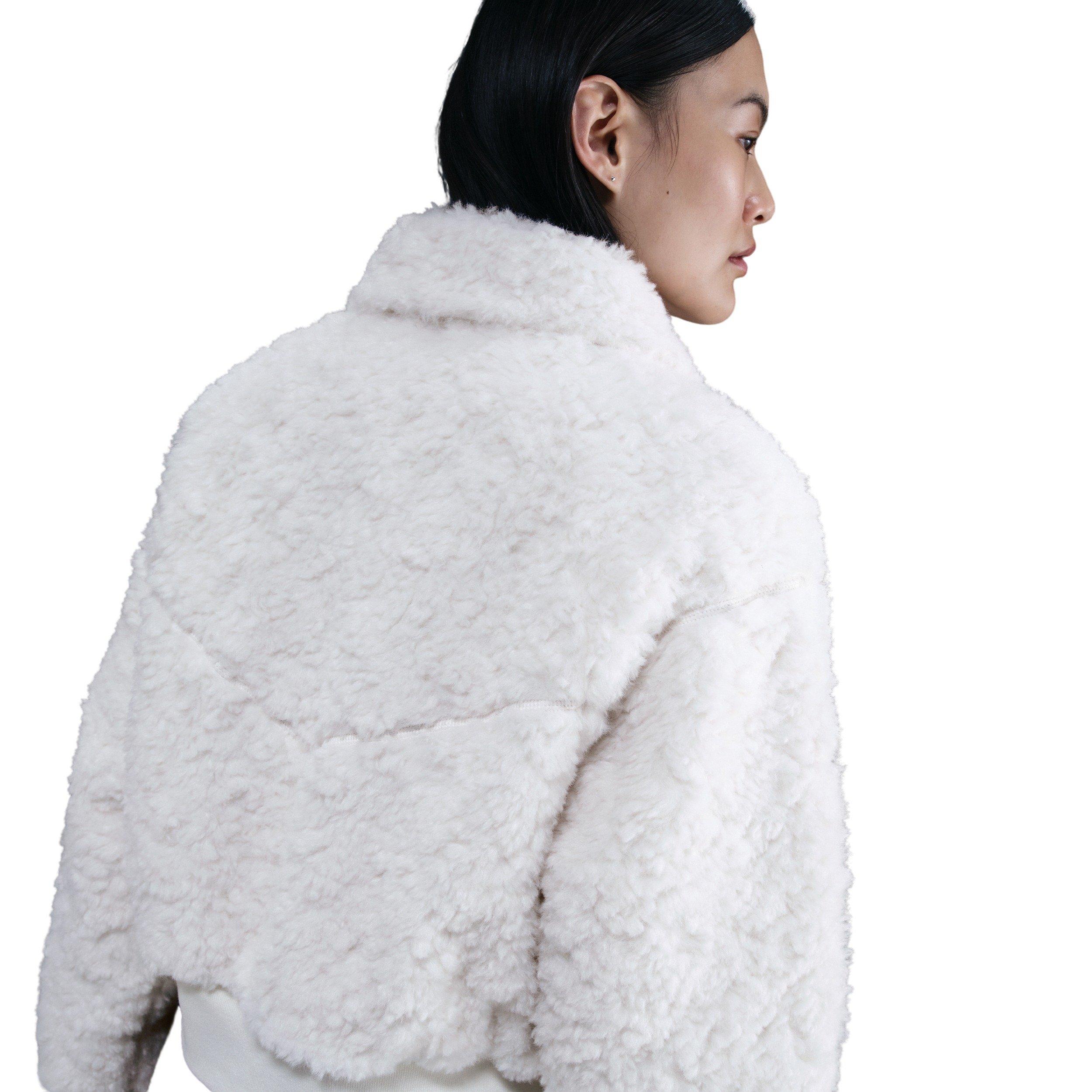 Nike Women's Sportswear Essential Loose Bomber Jacket - White - WHITE Thumbnail View 2