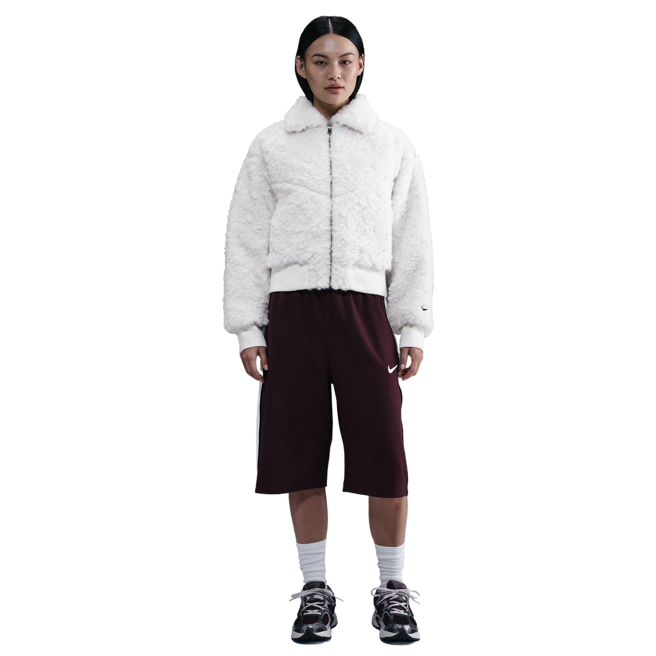 Nike Women's Sportswear Essential Loose Bomber Jacket - White - WHITE Thumbnail View 4