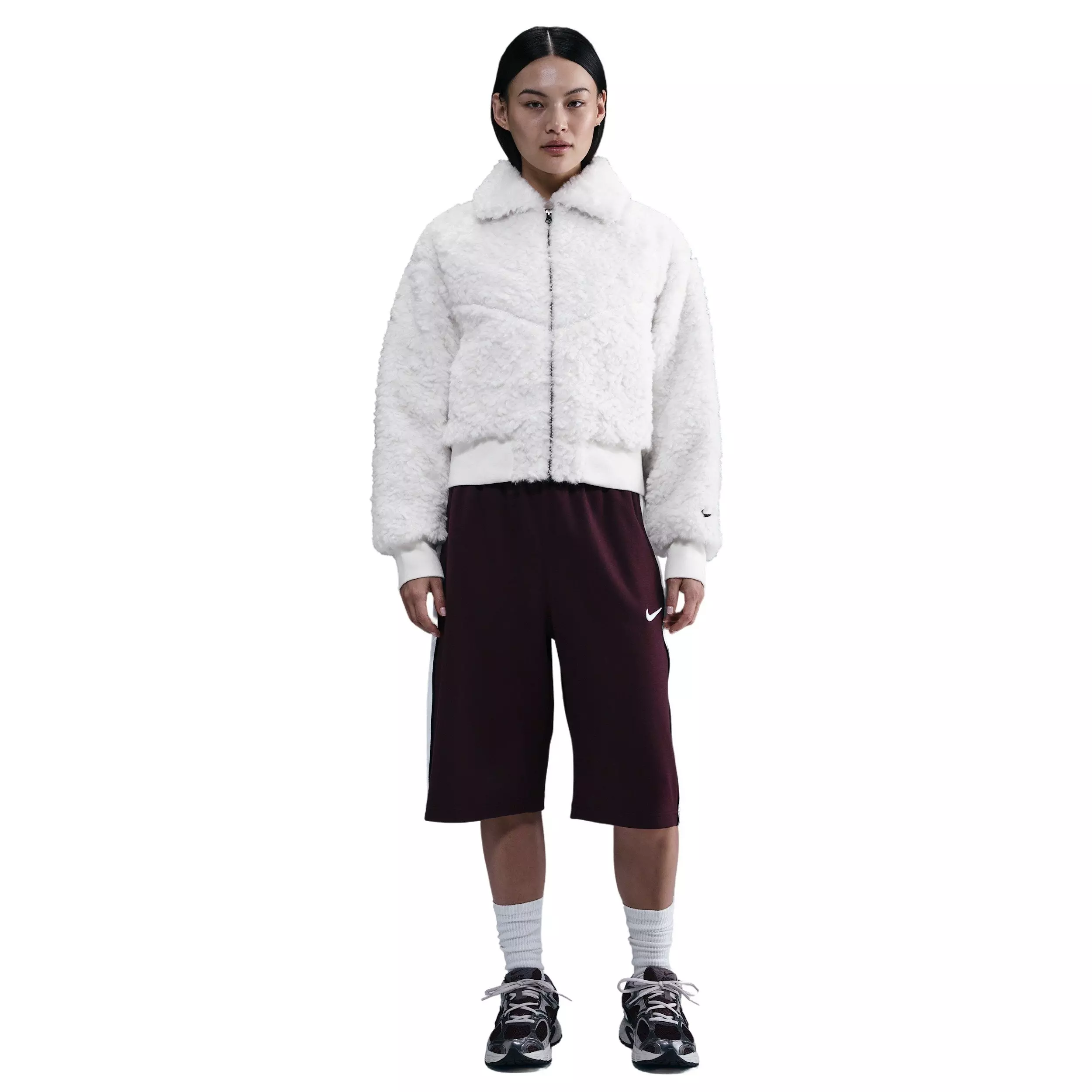 Nike Women's Sportswear Essential Loose Bomber Jacket - White - WHITE