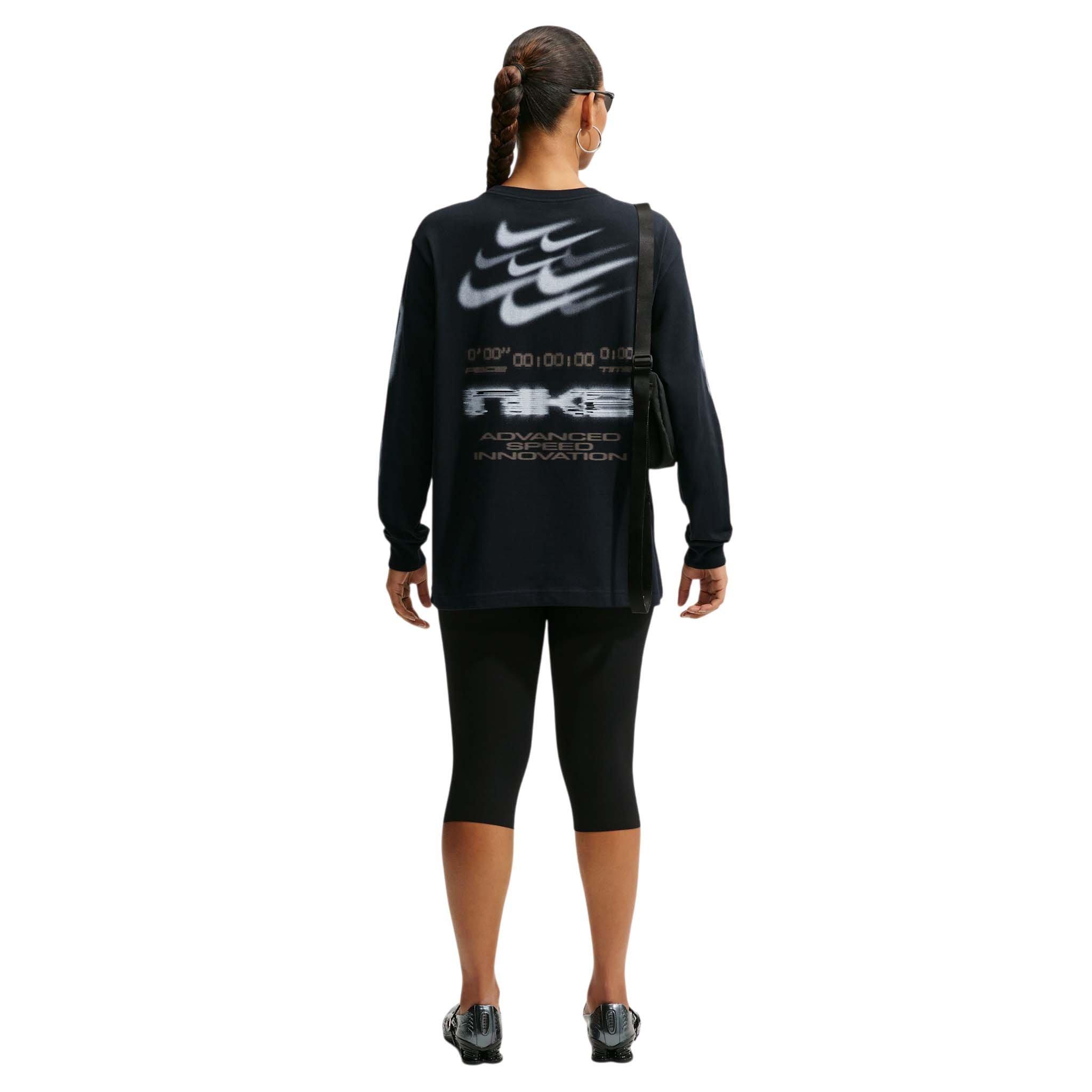Nike Women's Sportswear Classic Oversized 72 Long Sleeve T-Shirt - Black - BLACK