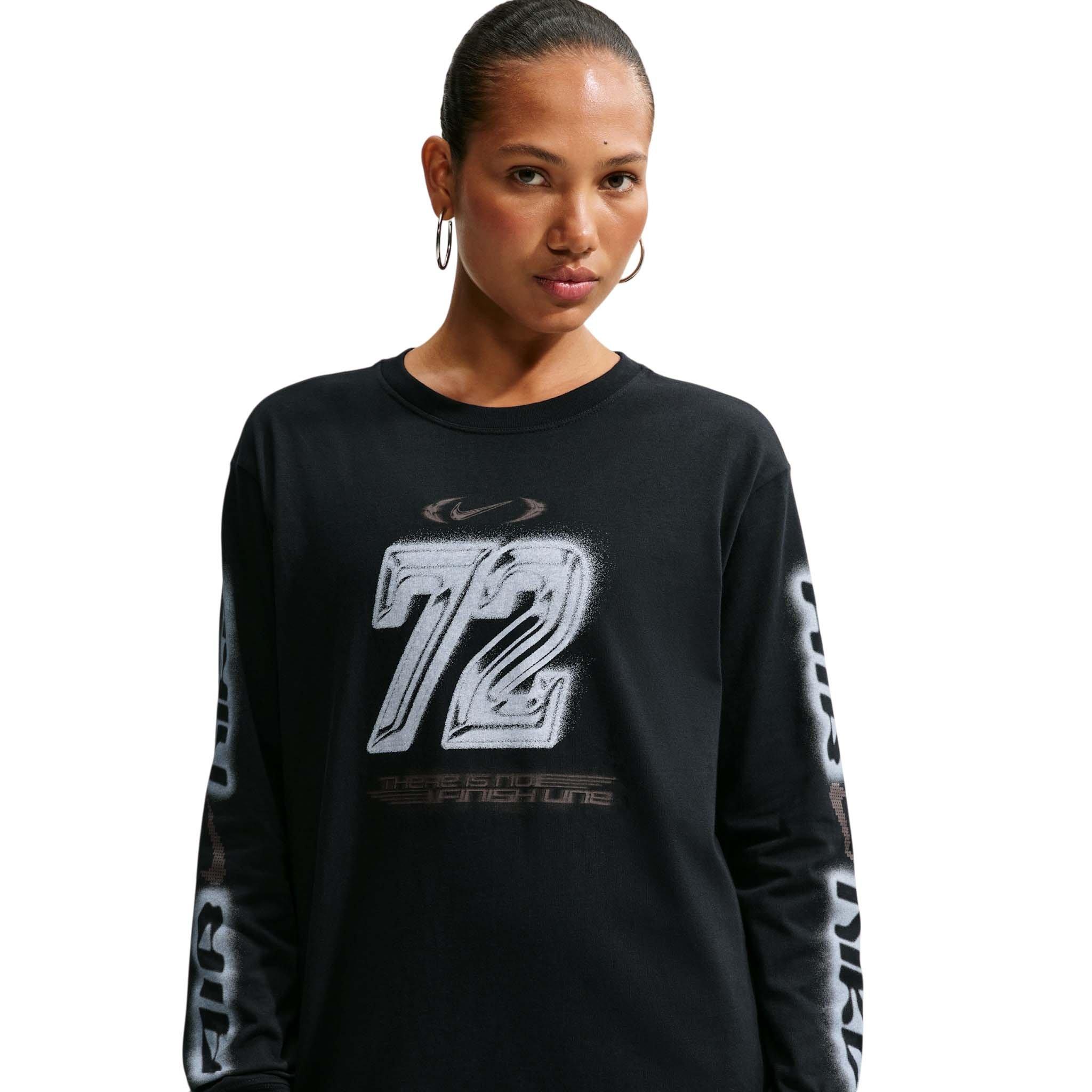 Nike Women's Sportswear Classic Oversized 72 Long Sleeve T-Shirt - Black - BLACK