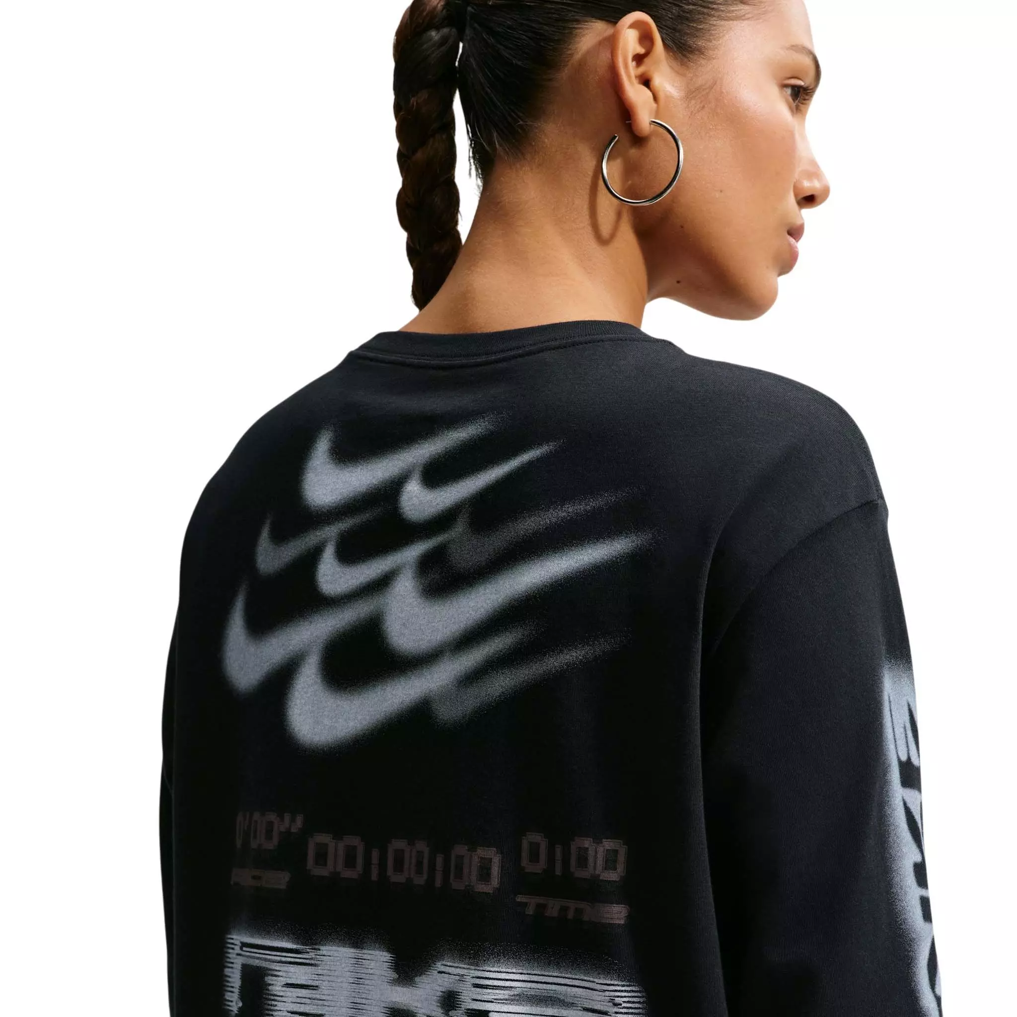 Nike Women's Sportswear Classic Oversized 72 Long Sleeve T-Shirt - Black - BLACK