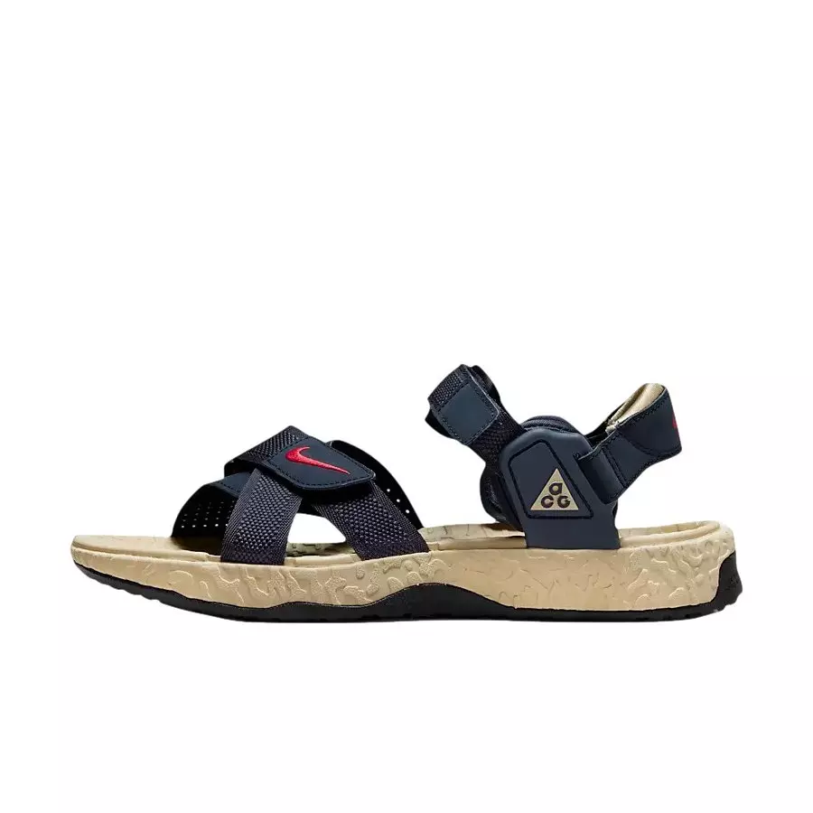 Nike ACG Air Deschutz+ "Midnight Navy/Thunder Blue/Rattan/Light Crimson" Men's Sandal - NAVY/BLUE/RATTAN/LT CRIMSON
