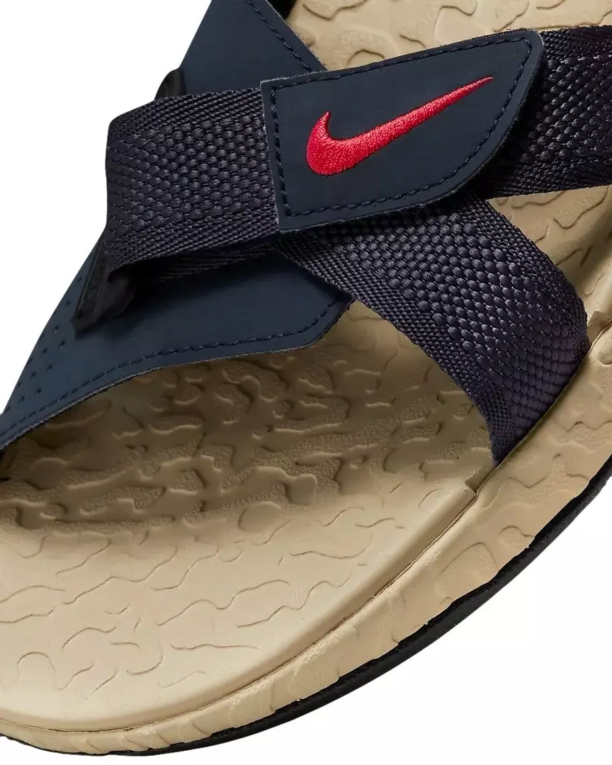 Nike ACG Air Deschutz+ "Midnight Navy/Thunder Blue/Rattan/Light Crimson" Men's Sandal - NAVY/BLUE/RATTAN/LT CRIMSON