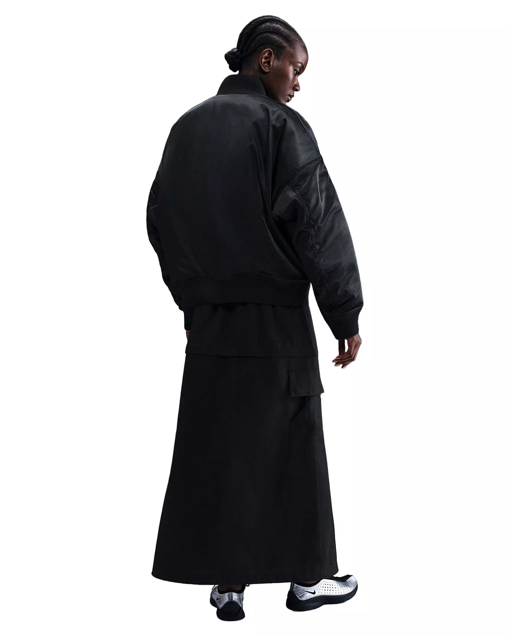 Nike Women's Sportswear Therma-FIT Reversible Bomber Jacket - Black - BLACK